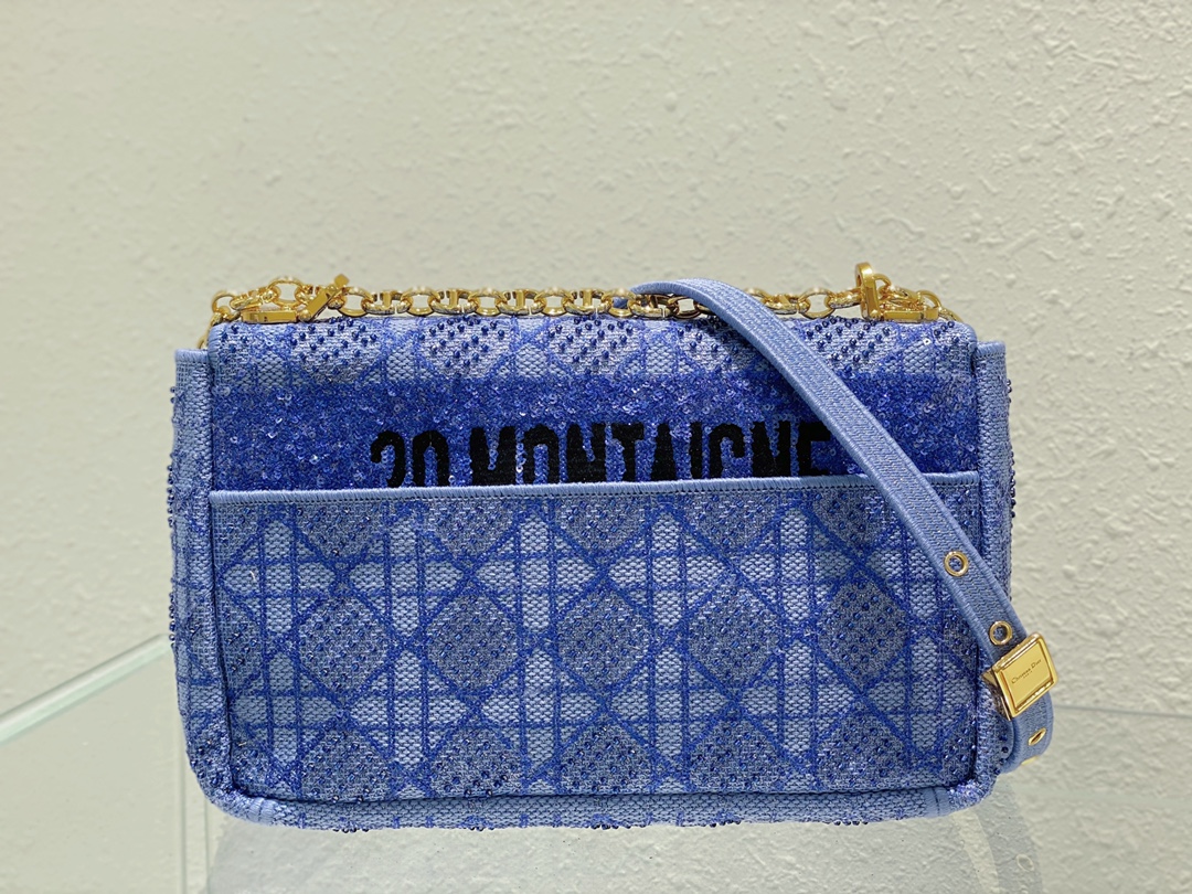 Bagsaaa D10r Caro Medium Cannage Blue Bag - 25.5*15.5*8cm