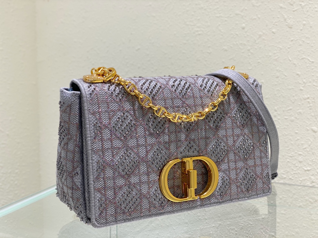 Bagsaaa D10r Caro Medium Cannage Grey Bag - 25.5*15.5*8cm