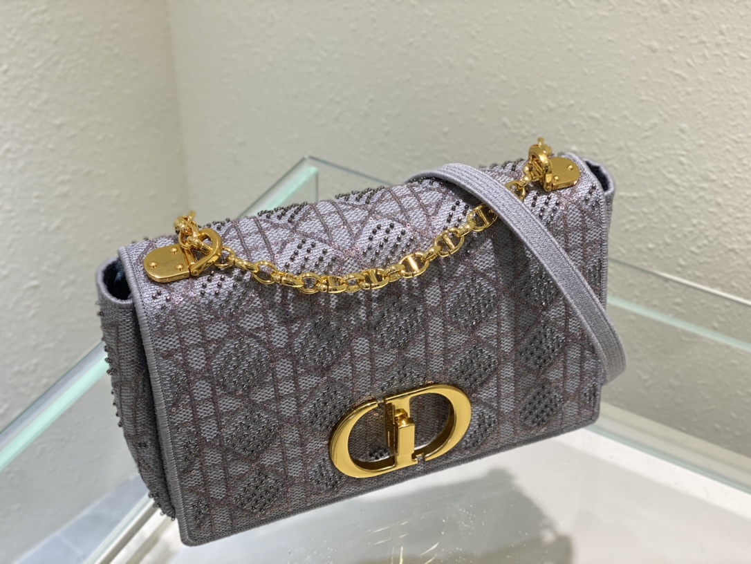 Bagsaaa D10r Caro Medium Cannage Grey Bag - 25.5*15.5*8cm