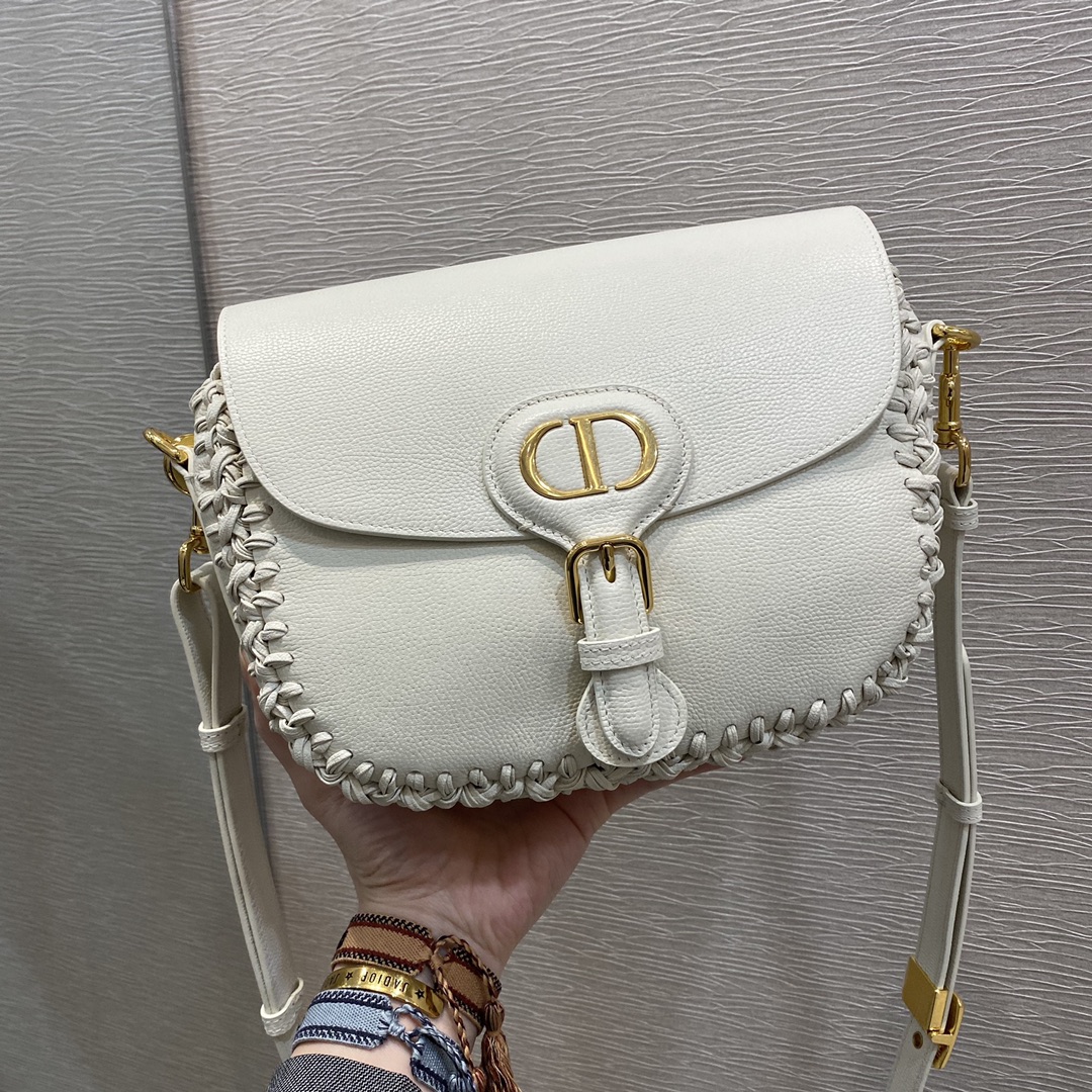 Bagsaaa D10r CD Meidum Bobby Grained Calfskin Leather with Whipstitched Seams