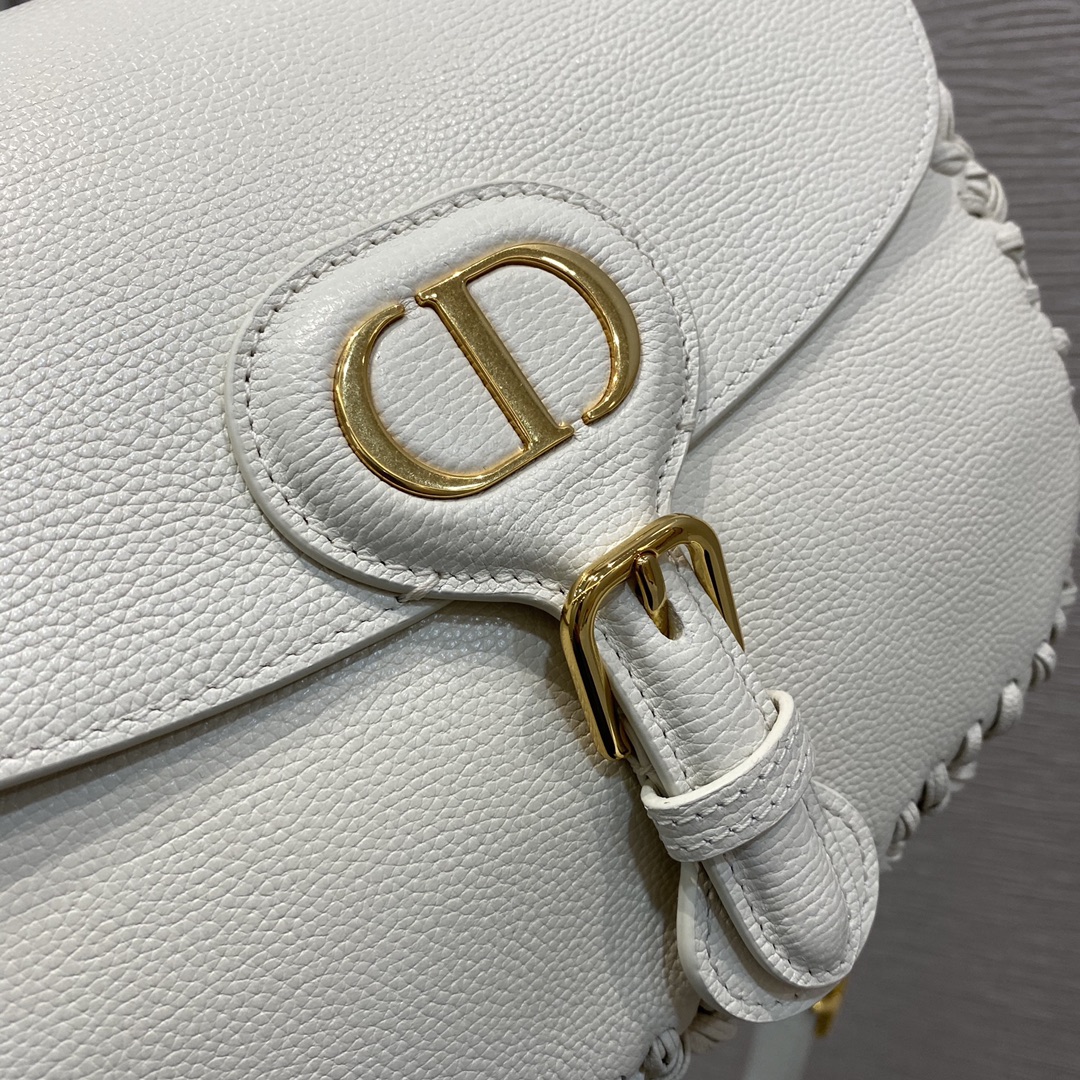 Bagsaaa D10r CD Meidum Bobby Grained Calfskin Leather with Whipstitched Seams
