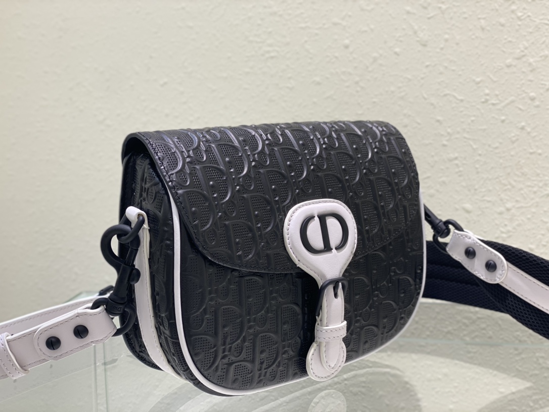 Bagsaaa D10r Perforated Oblique Medium Bobby Bag Black