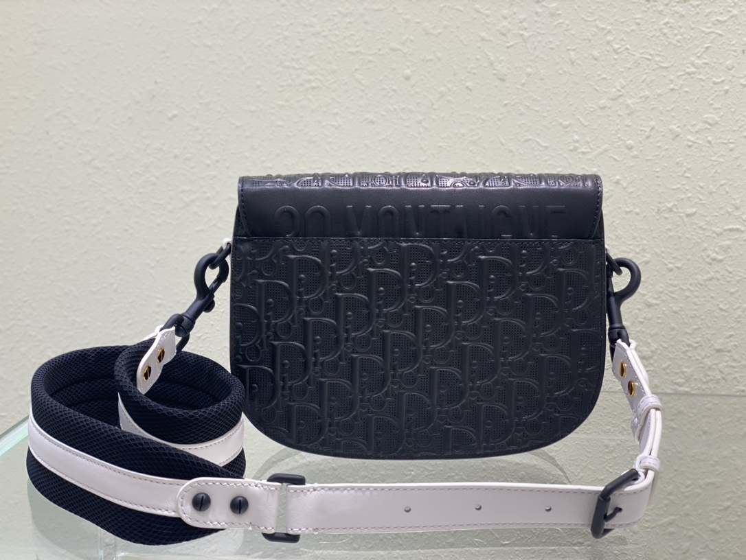 Bagsaaa D10r Perforated Oblique Medium Bobby Bag Black