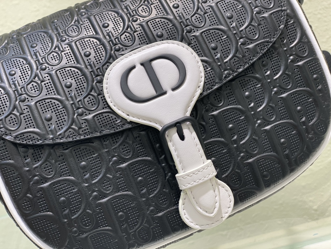 Bagsaaa D10r Perforated Oblique Medium Bobby Bag Black