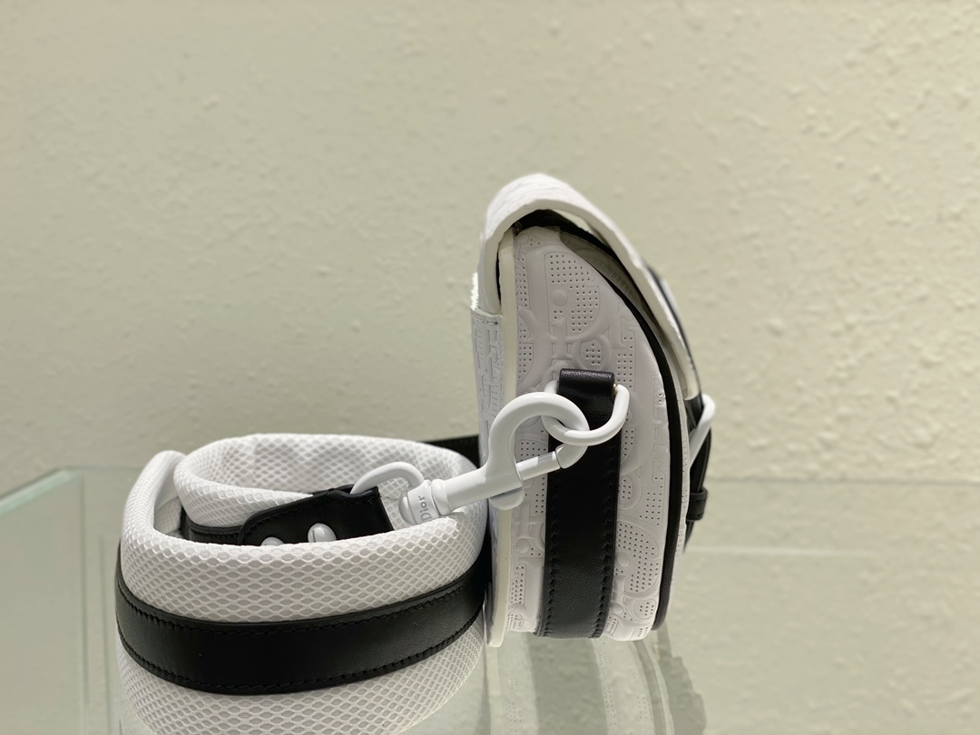 Bagsaaa D10r Perforated Oblique Small Bobby Bag White