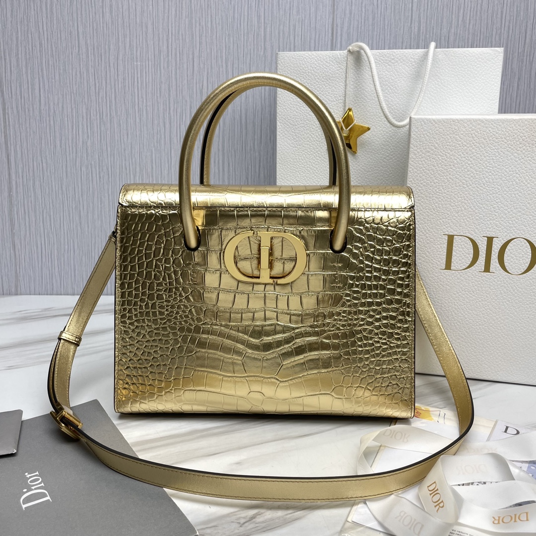 Bagsaaa D10r St Honore Gold Crocodile 30x22.5x16