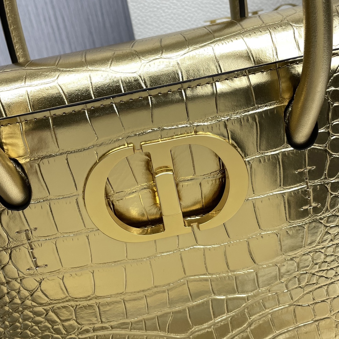 Bagsaaa D10r St Honore Gold Crocodile 30x22.5x16