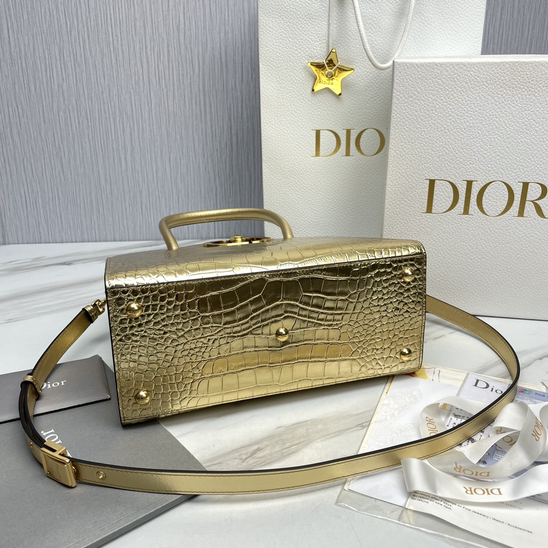 Bagsaaa D10r St Honore Gold Crocodile 30x22.5x16