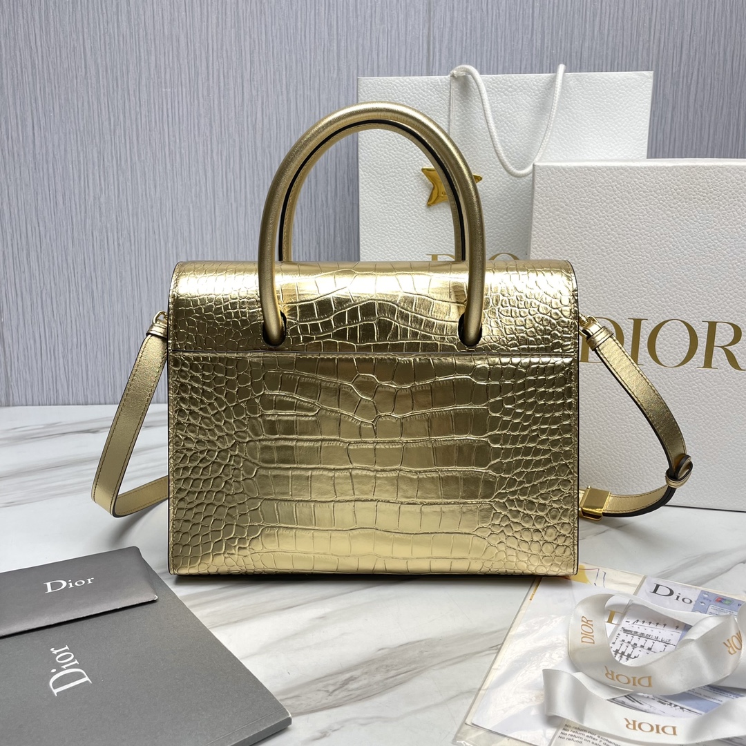 Bagsaaa D10r St Honore Gold Crocodile 30x22.5x16