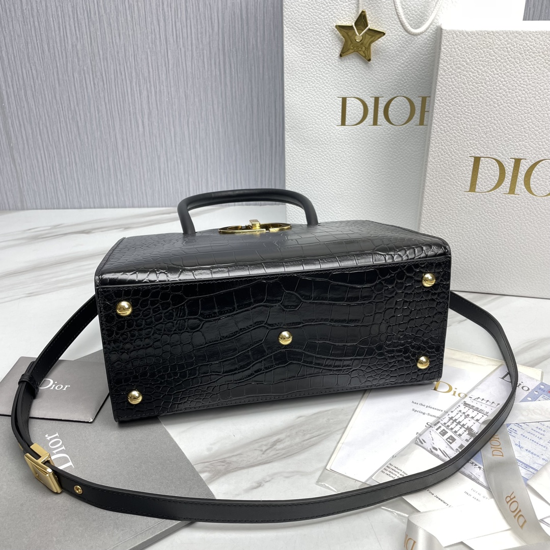 Bagsaaa D10r St Honore Black Crocodile 30x22.5x16