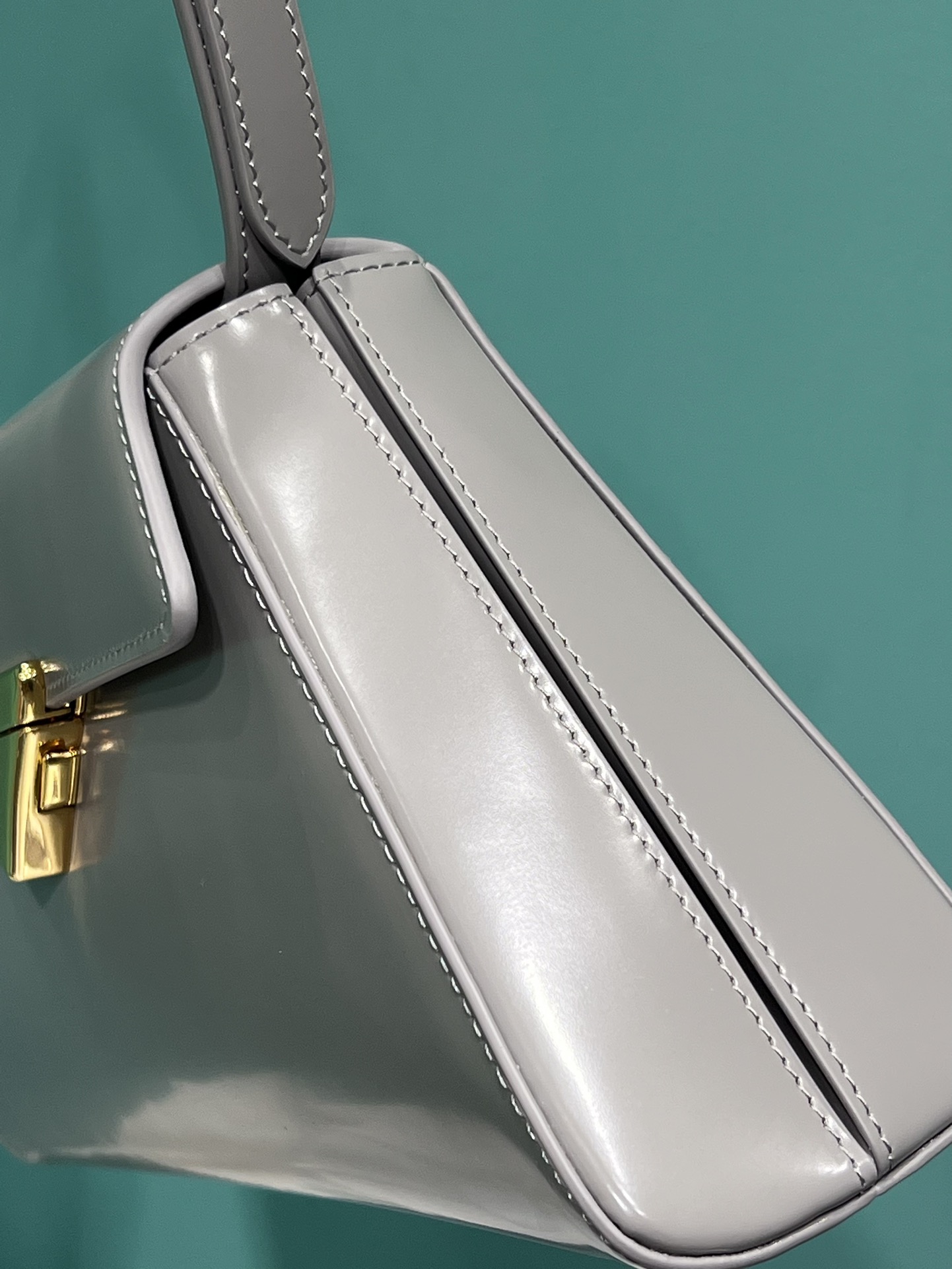 Bagsaa Pra*a Logo Triangle Medium Handbag Grey - 28.5x14x7cm