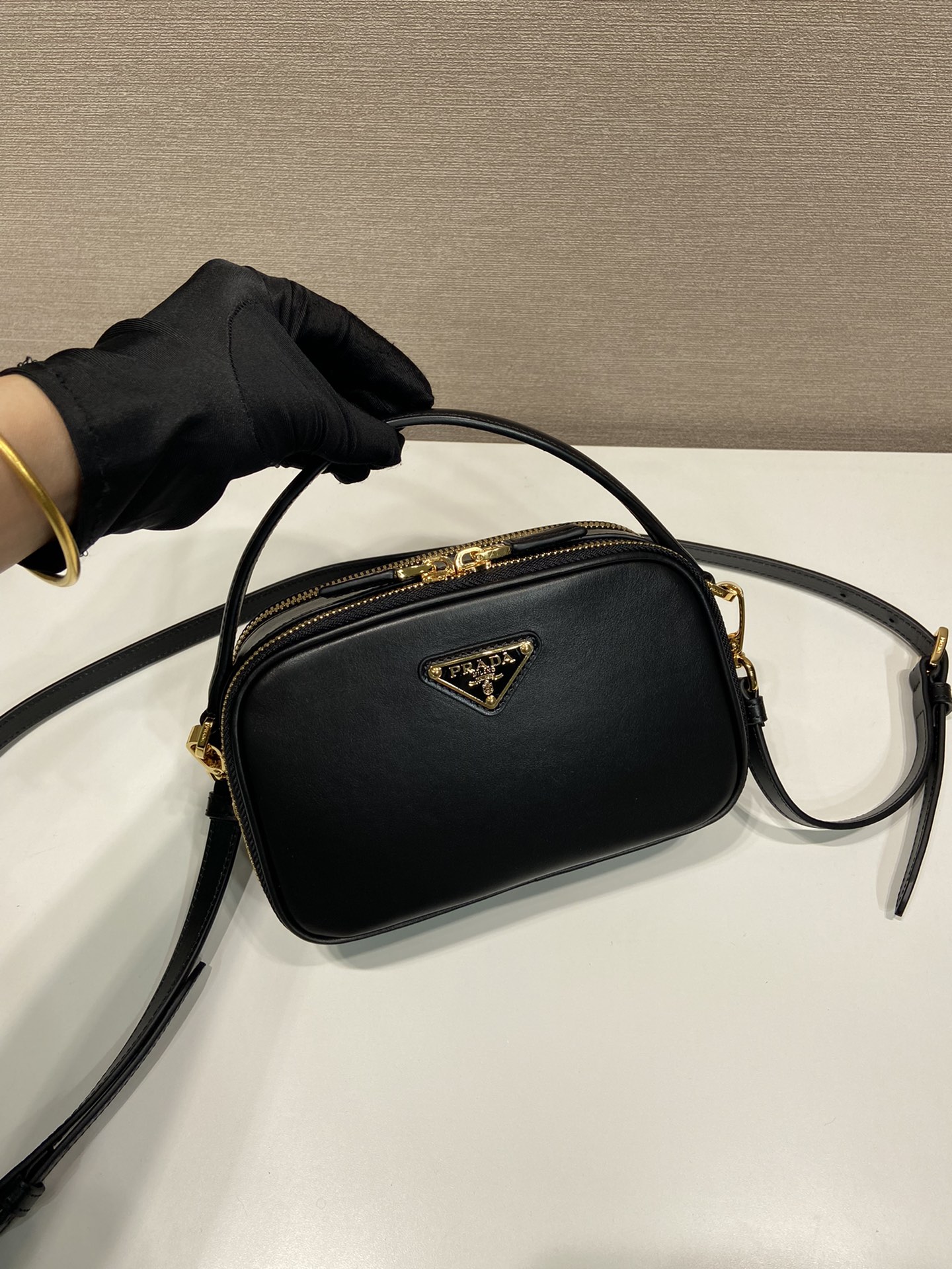 Bagsaaa Pra*a Odette leather mini-bag black - 18.5*13*6.5cm