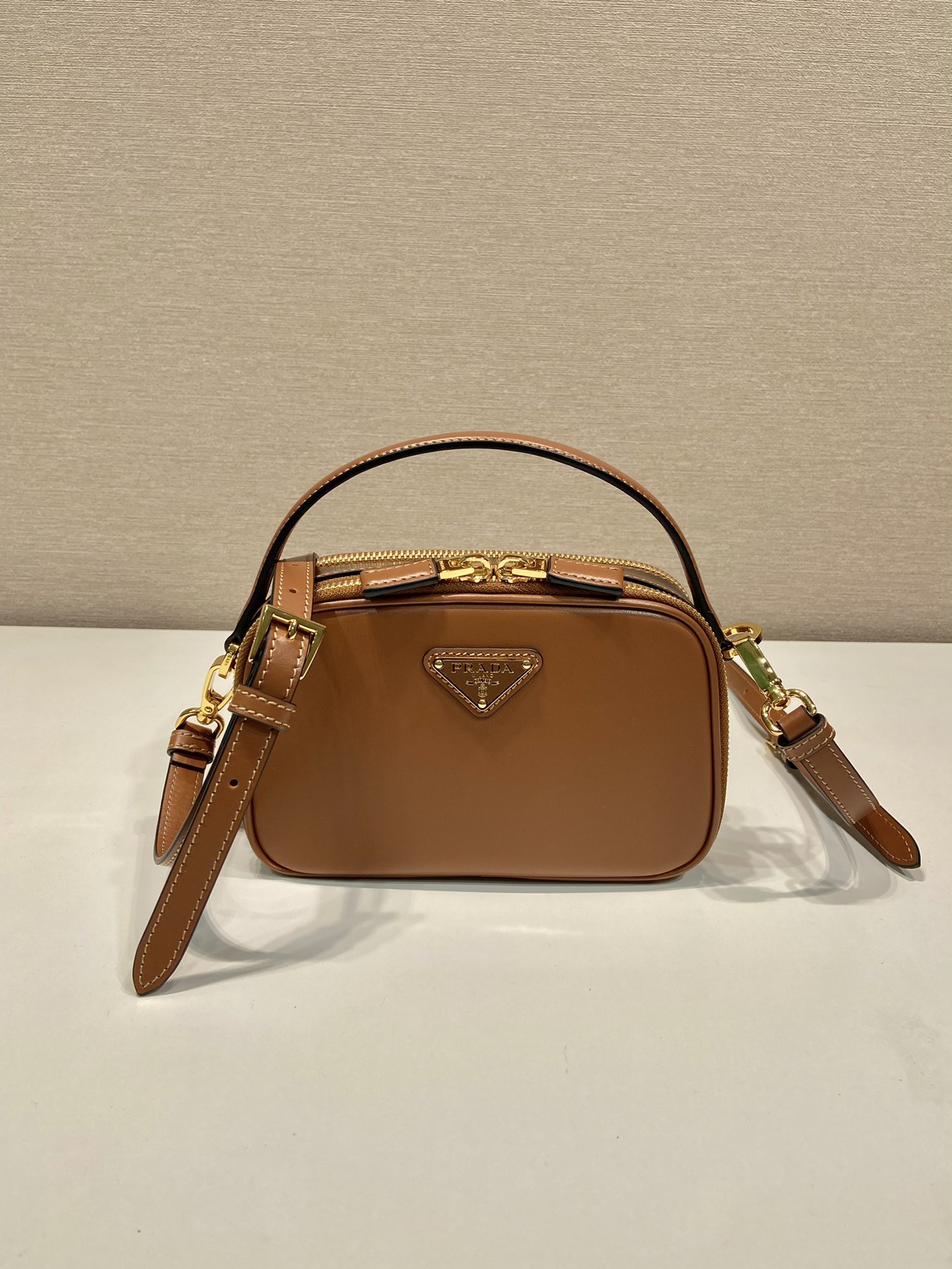 Bagsaaa Pra*a Odette leather mini-bag brown - 18.5*13*6.5cm