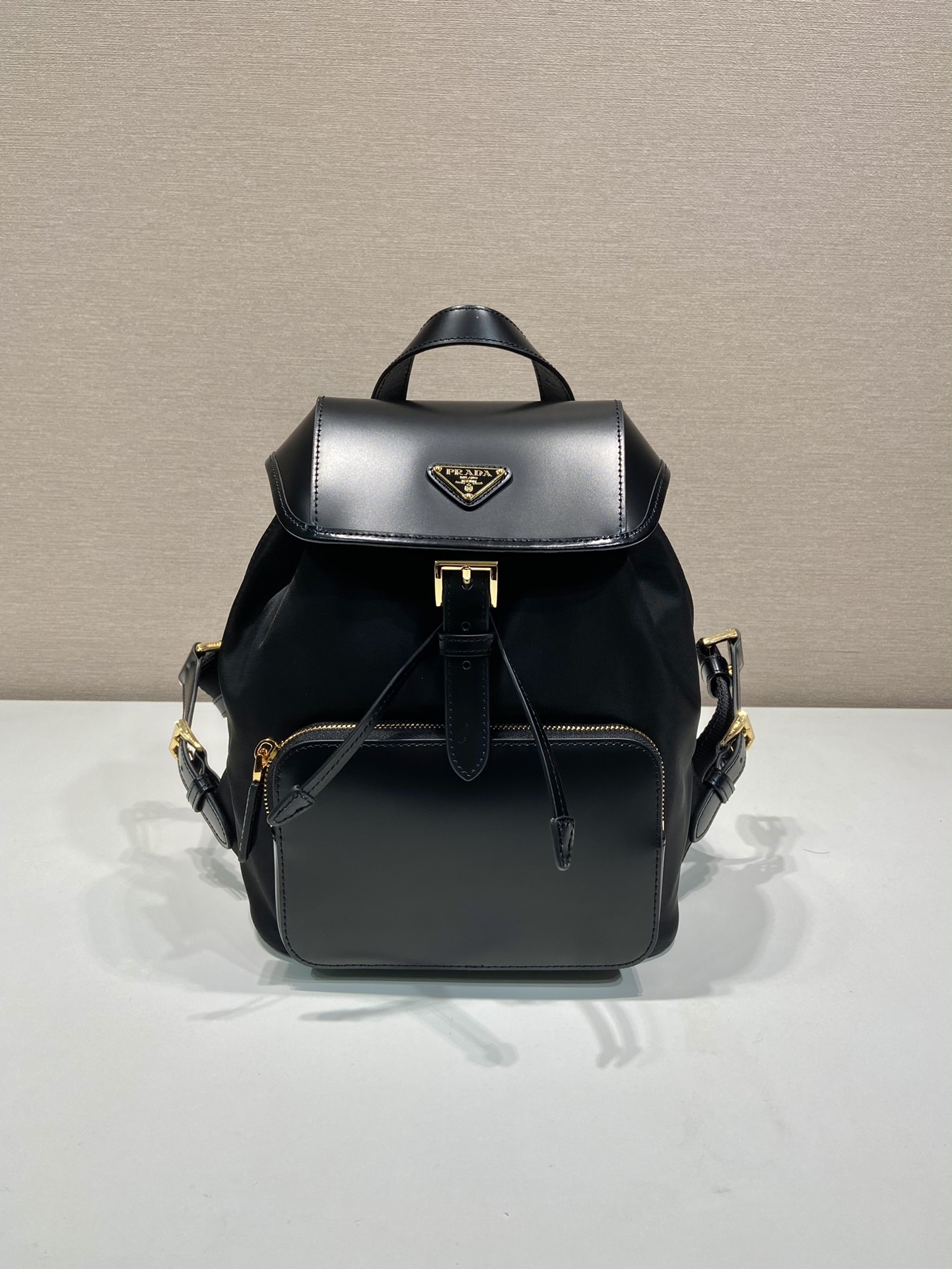 Bagsaaa Pra*a Medium Re-Nylon and brushed leather backpack