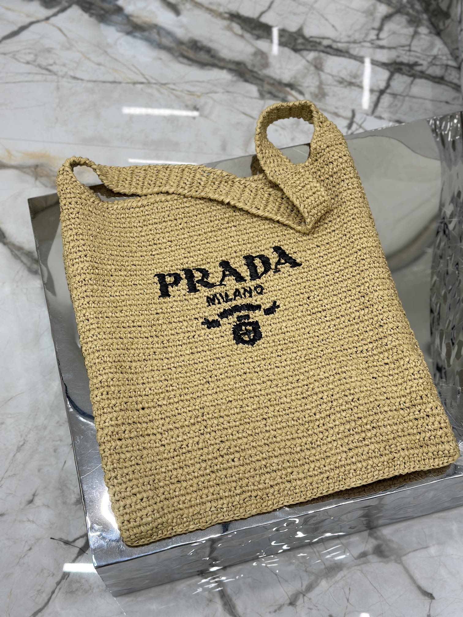 Bagsaa Pra*a Raffia Woven Braided Tote - 45*40CM