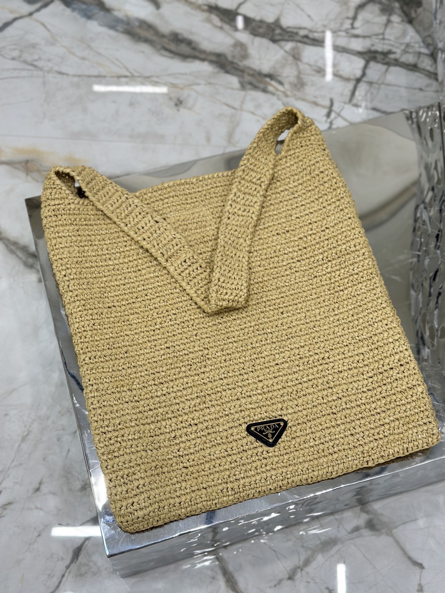 Bagsaa Pra*a Raffia Woven Braided Tote - 45*40CM
