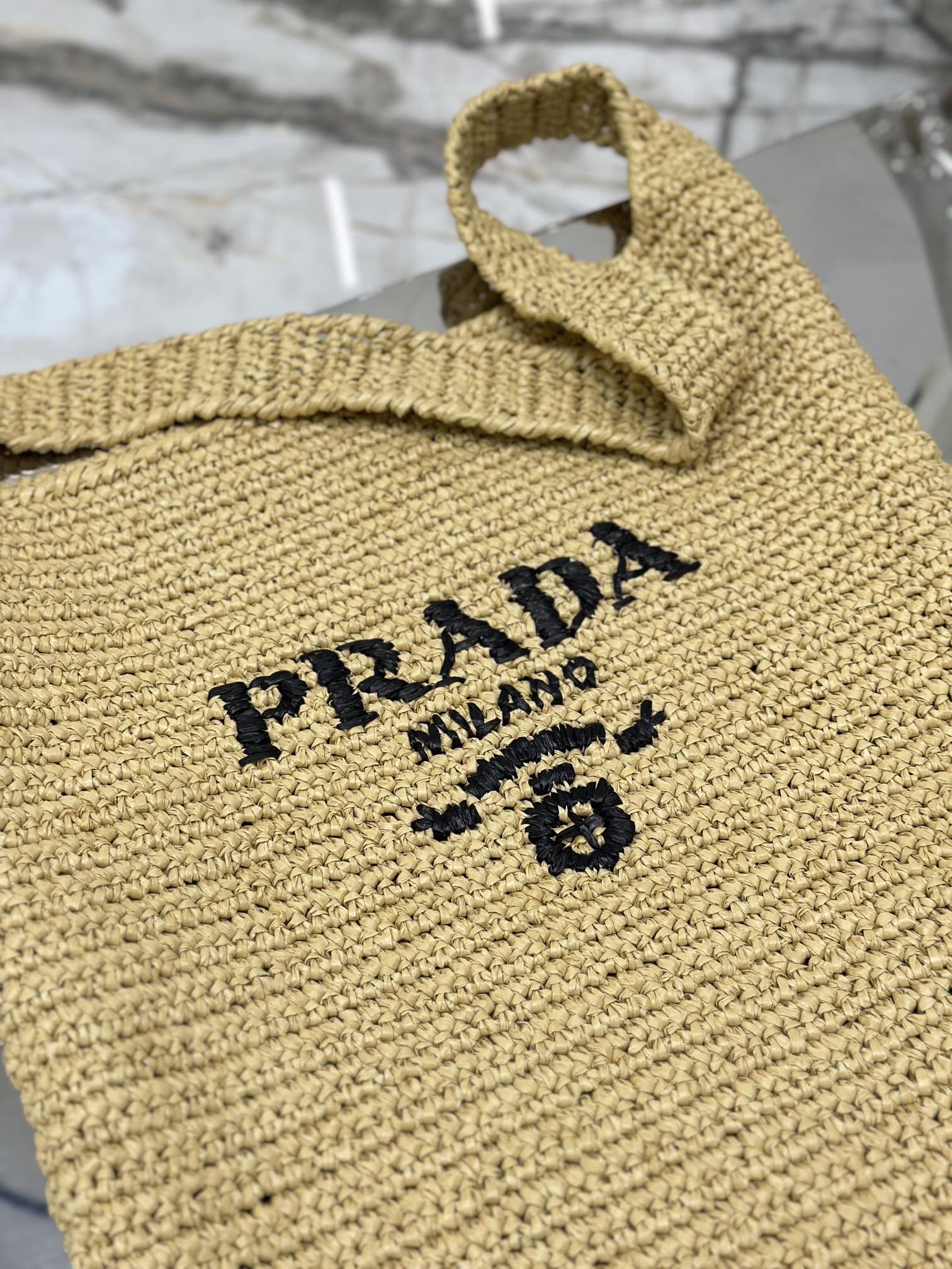 Bagsaa Pra*a Raffia Woven Braided Tote - 45*40CM