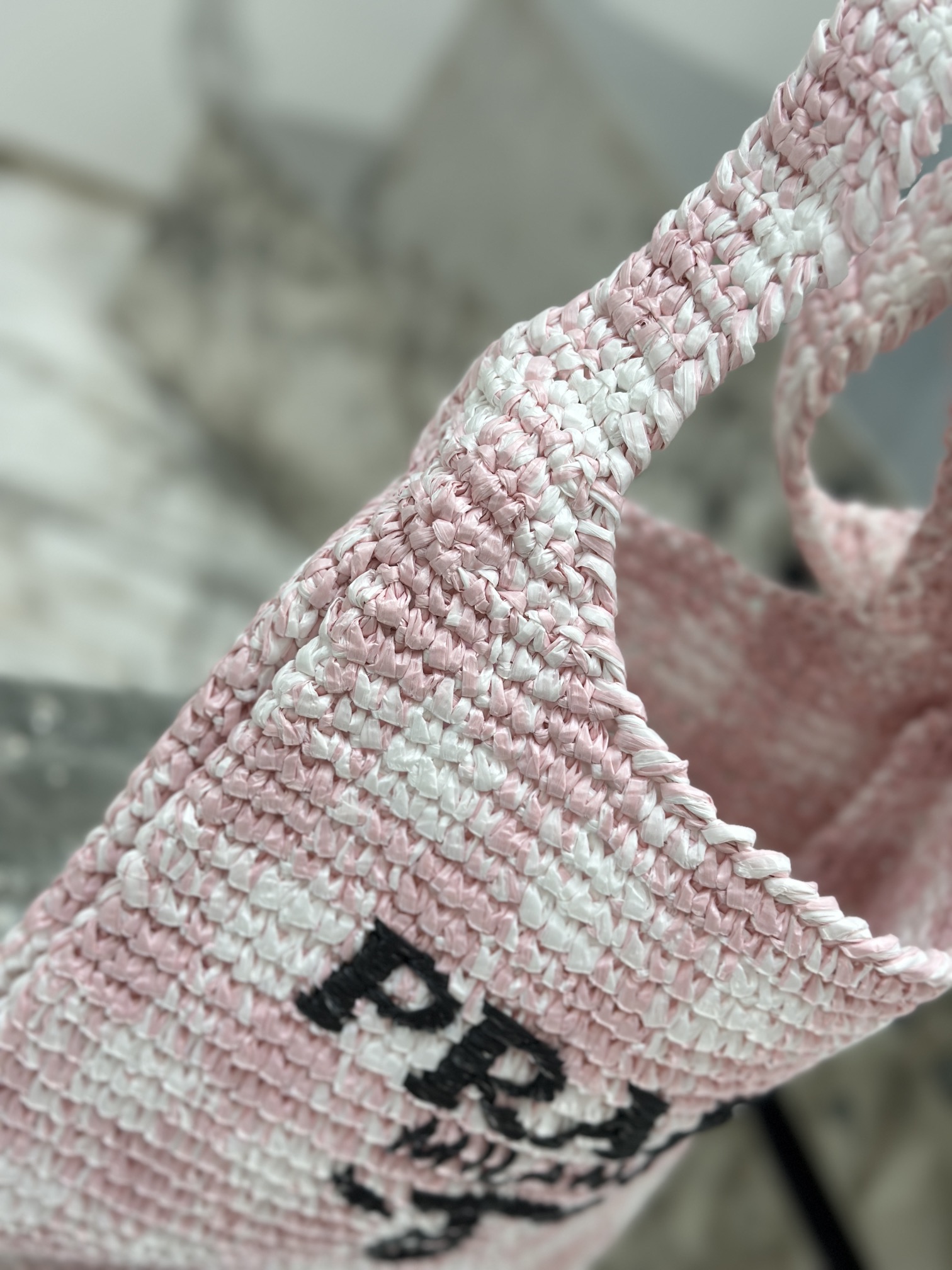 Bagsaaa Pra*a Crochet Tote Pink - 29*26CM