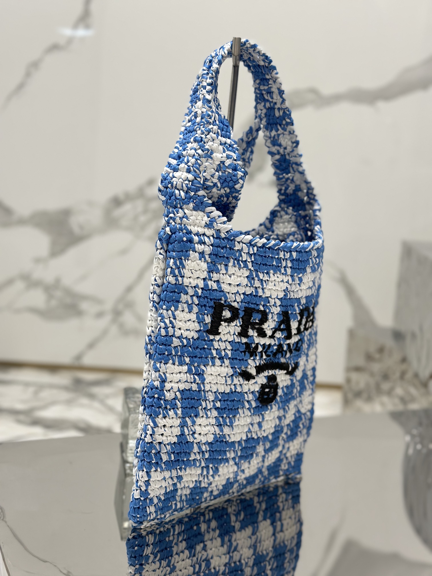 Bagsaaa Pra*a Crochet Tote Blue - 29*26CM