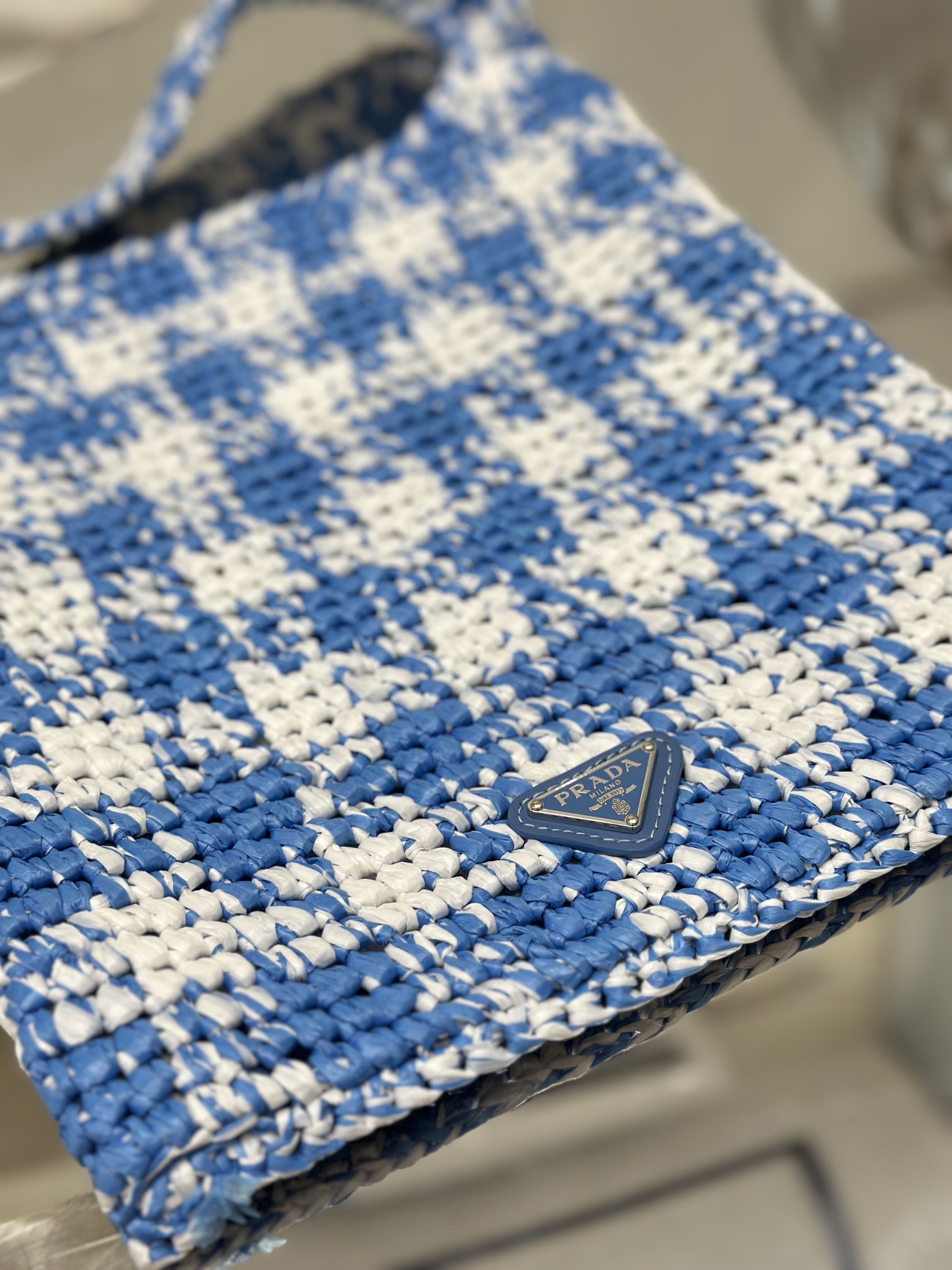 Bagsaaa Pra*a Crochet Tote Blue - 29*26CM
