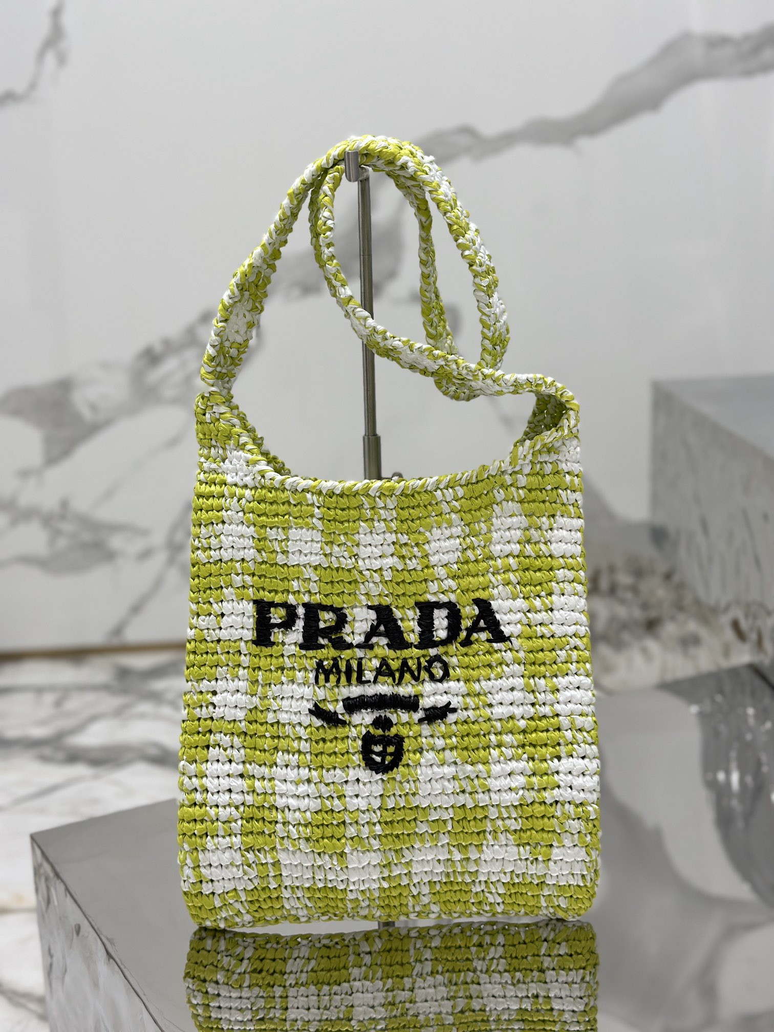 Bagsaaa Pra*a Crochet Tote Green - 29*26CM