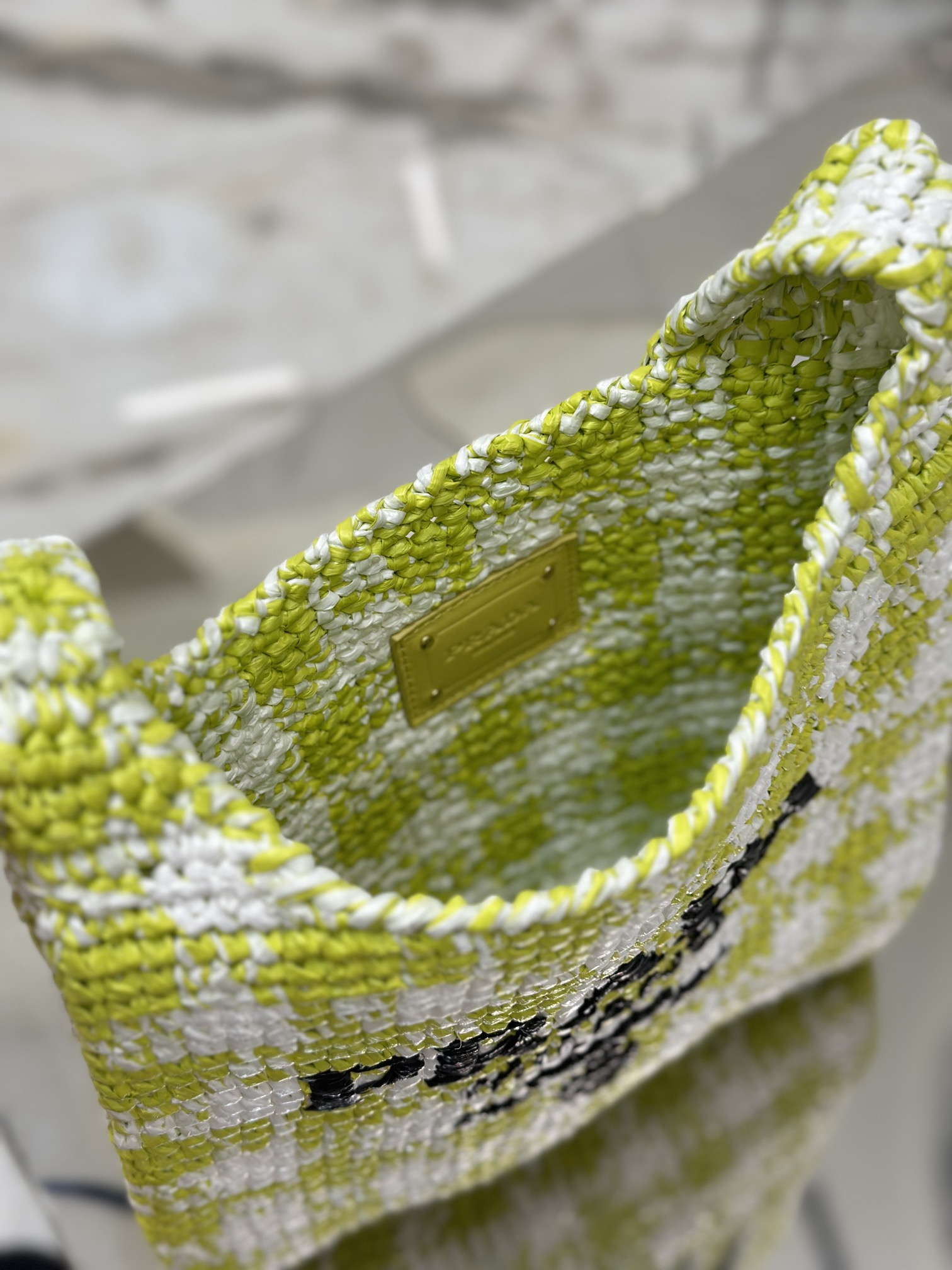 Bagsaaa Pra*a Crochet Tote Green - 29*26CM