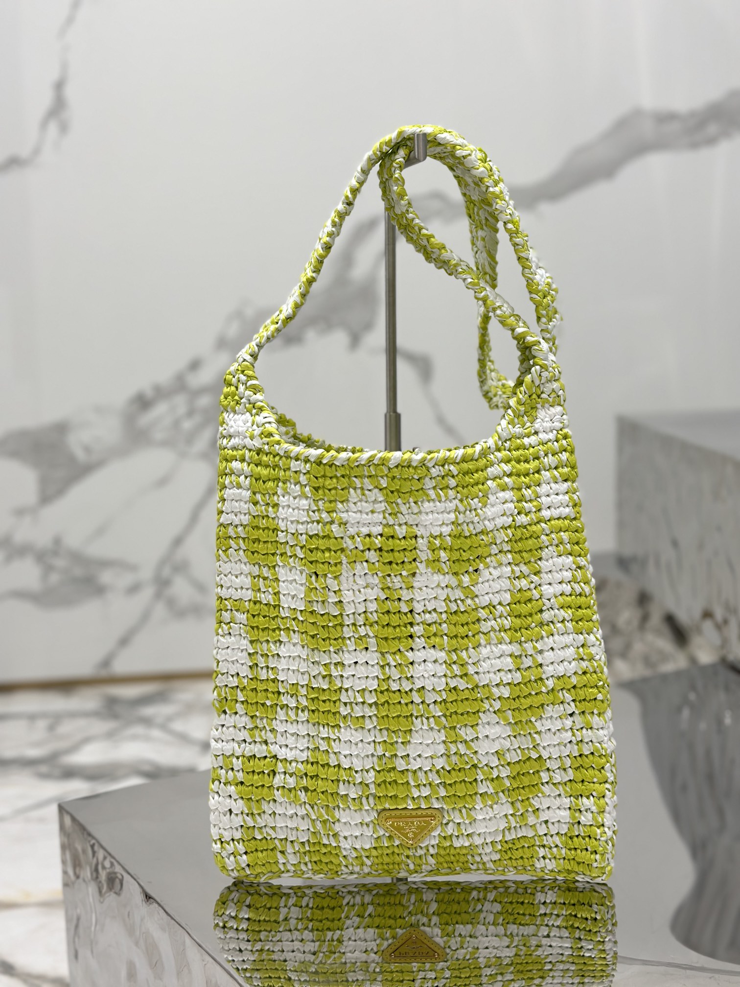 Bagsaaa Pra*a Crochet Tote Green - 29*26CM