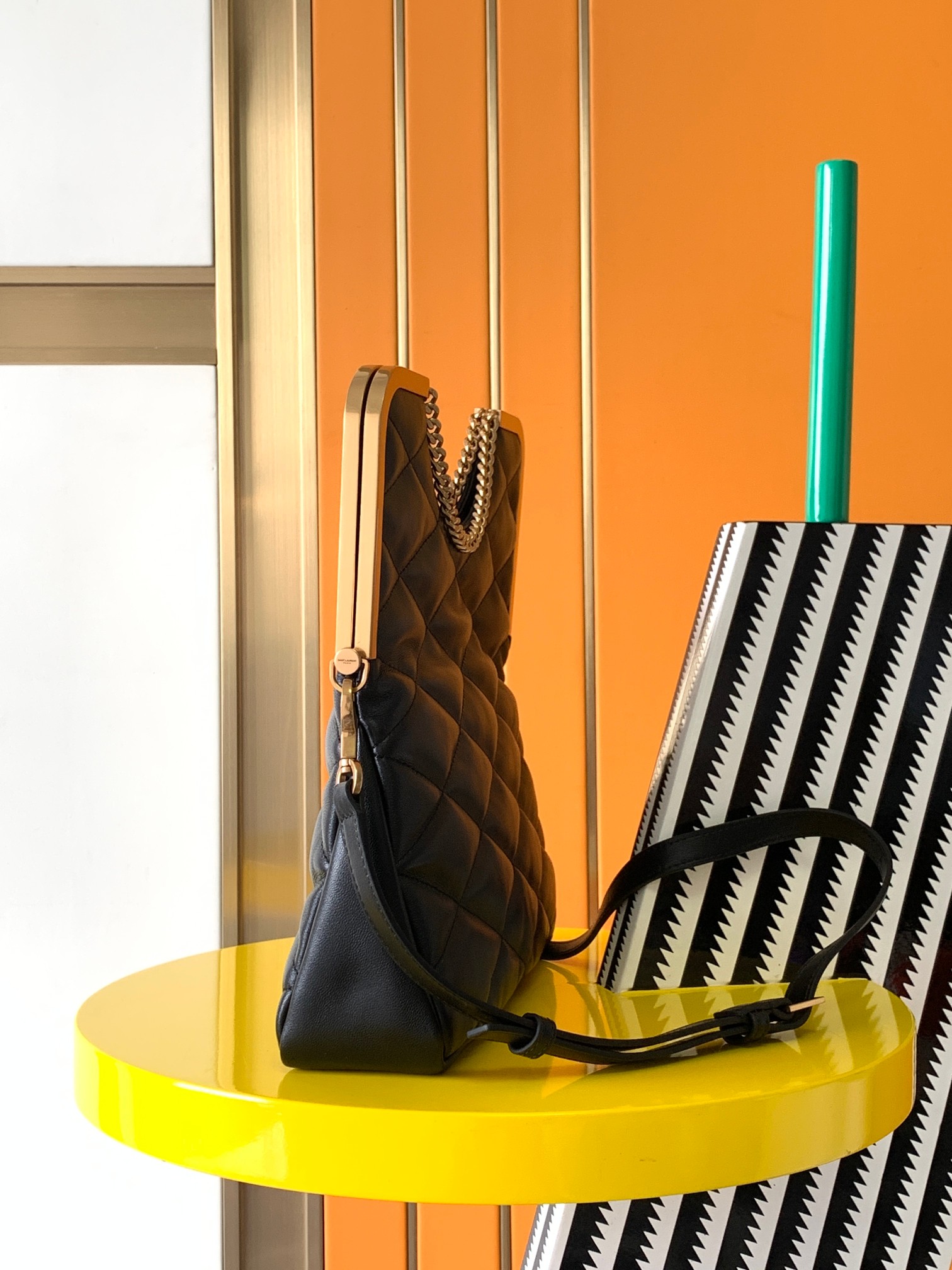 Bagsaaa YS 87 Quilted-leather Clutch Bag Black - 26x26.5x5cm