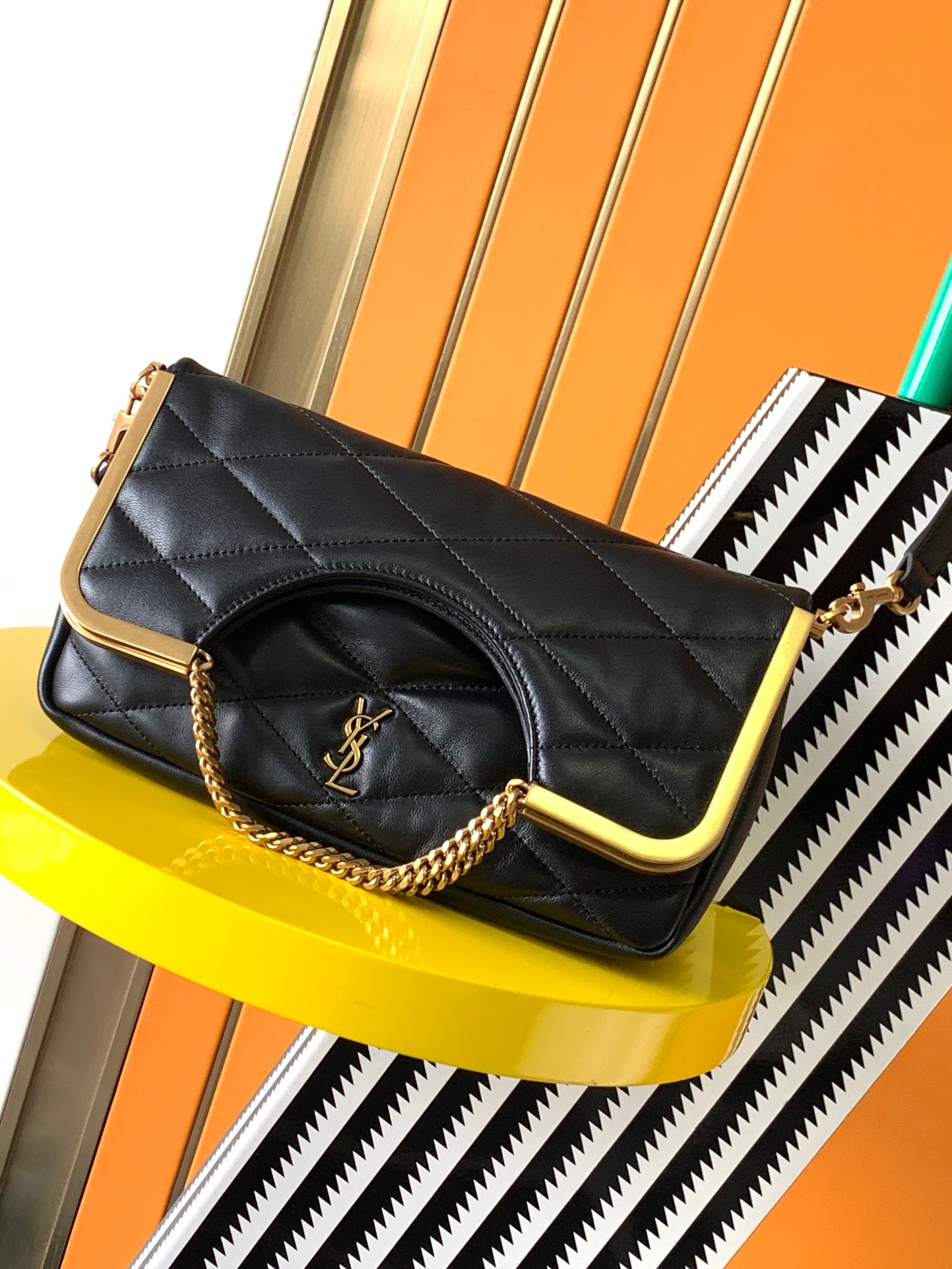 Bagsaaa YS 87 Quilted-leather Clutch Bag Black - 26x26.5x5cm
