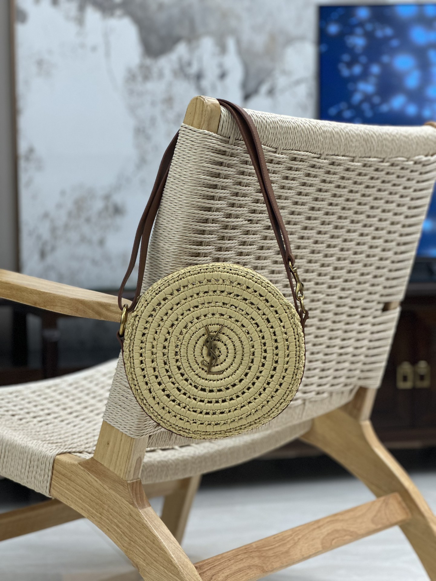 Bagsaaa Y51 Sac Round Raffia Crossbody Bag - 21×21×4cm