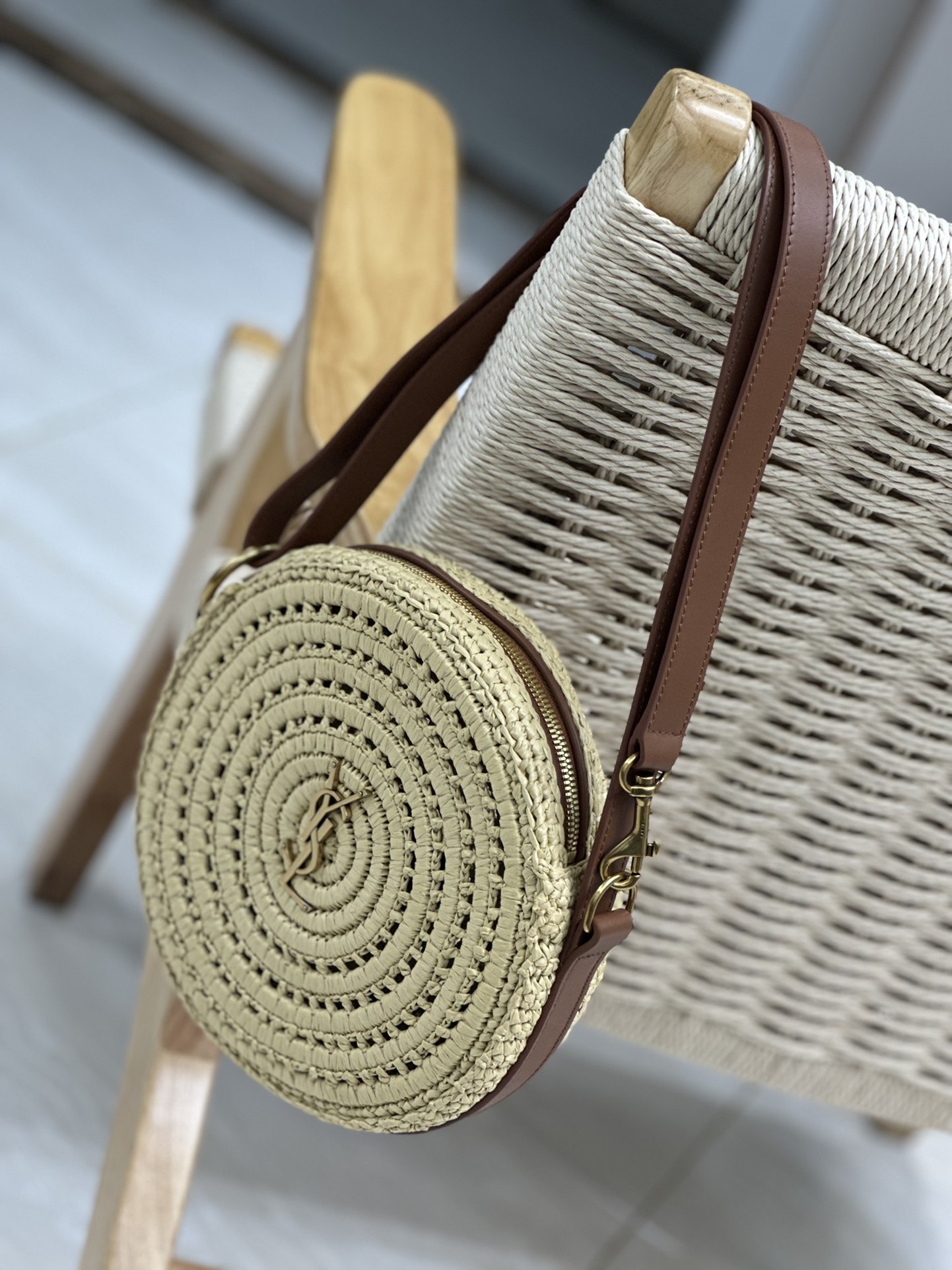 Bagsaaa Y51 Sac Round Raffia Crossbody Bag - 21×21×4cm