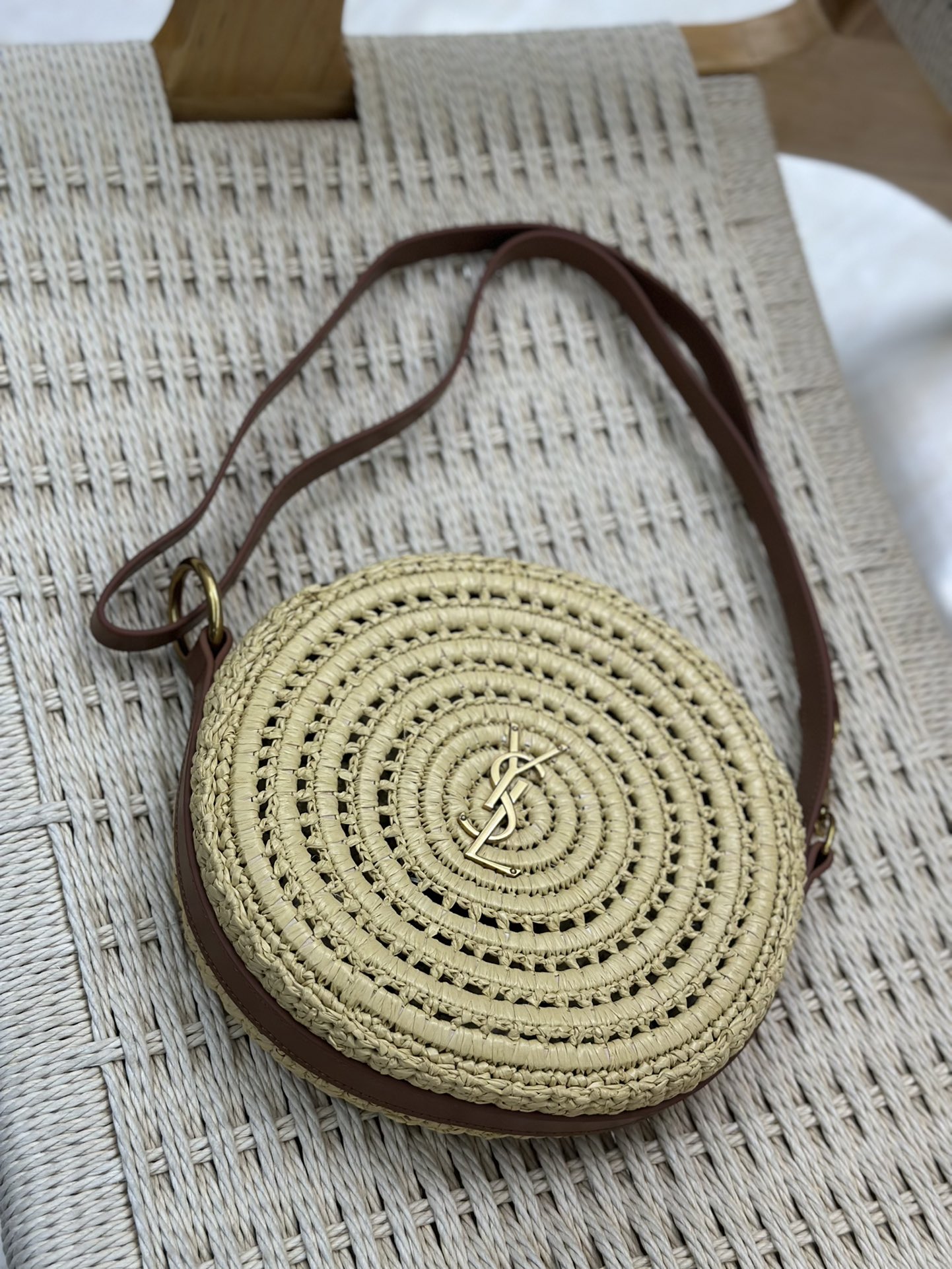 Bagsaaa Y51 Sac Round Raffia Crossbody Bag - 21×21×4cm