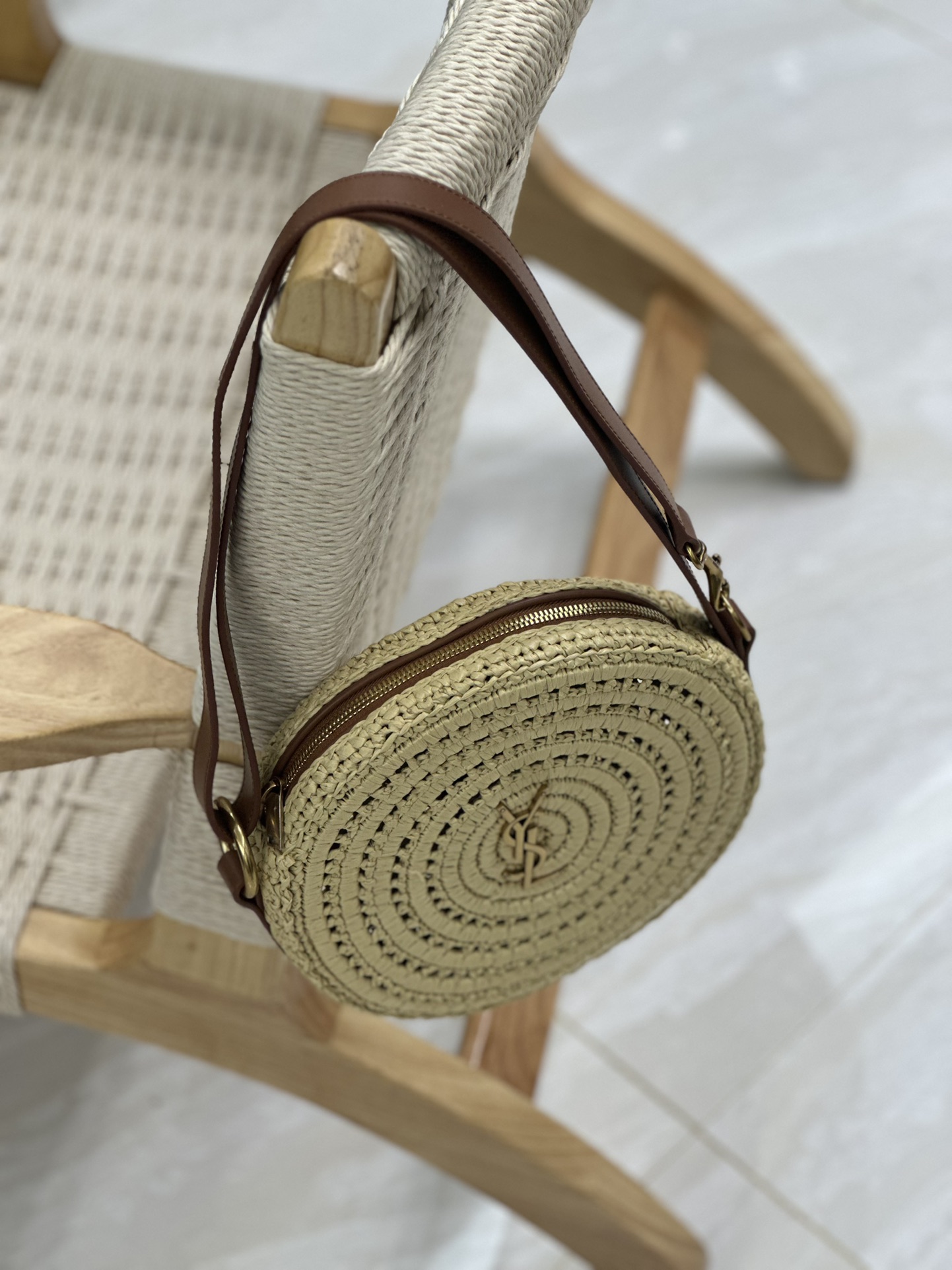 Bagsaaa Y51 Sac Round Raffia Crossbody Bag - 21×21×4cm