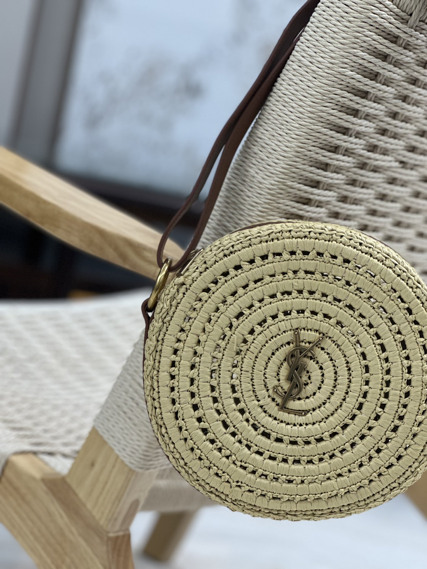 Bagsaaa Y51 Sac Round Raffia Crossbody Bag - 21×21×4cm