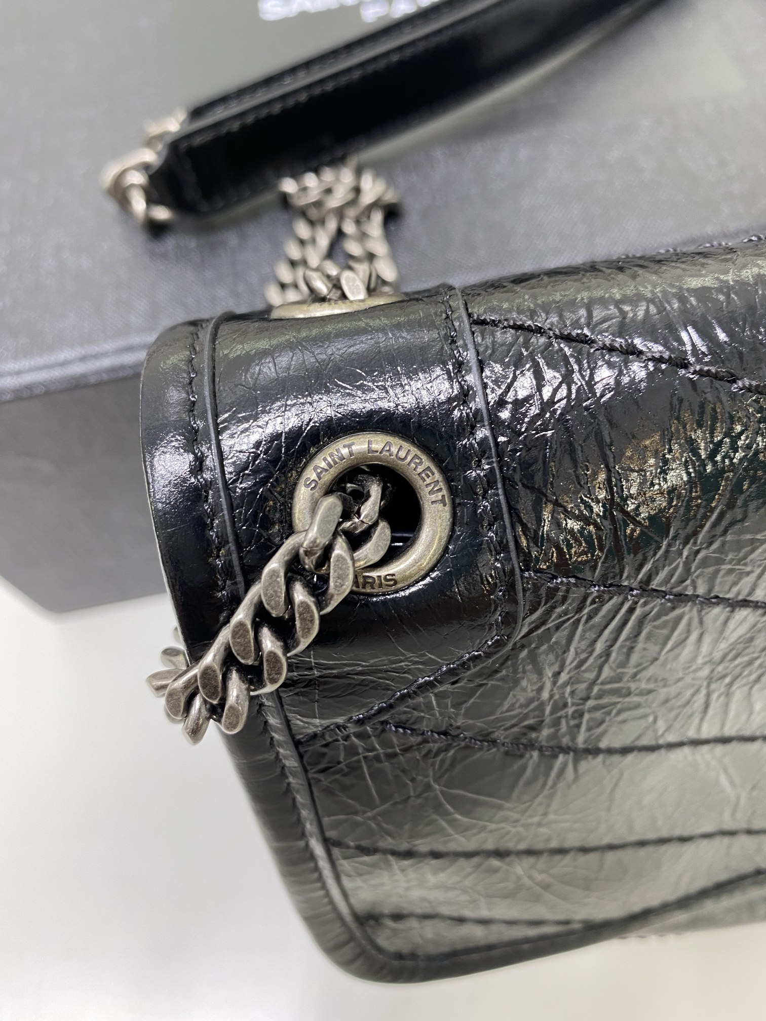 Bagsaaa Y51 Niki Baby In Vintage Letaher Black - 22x16x12cm