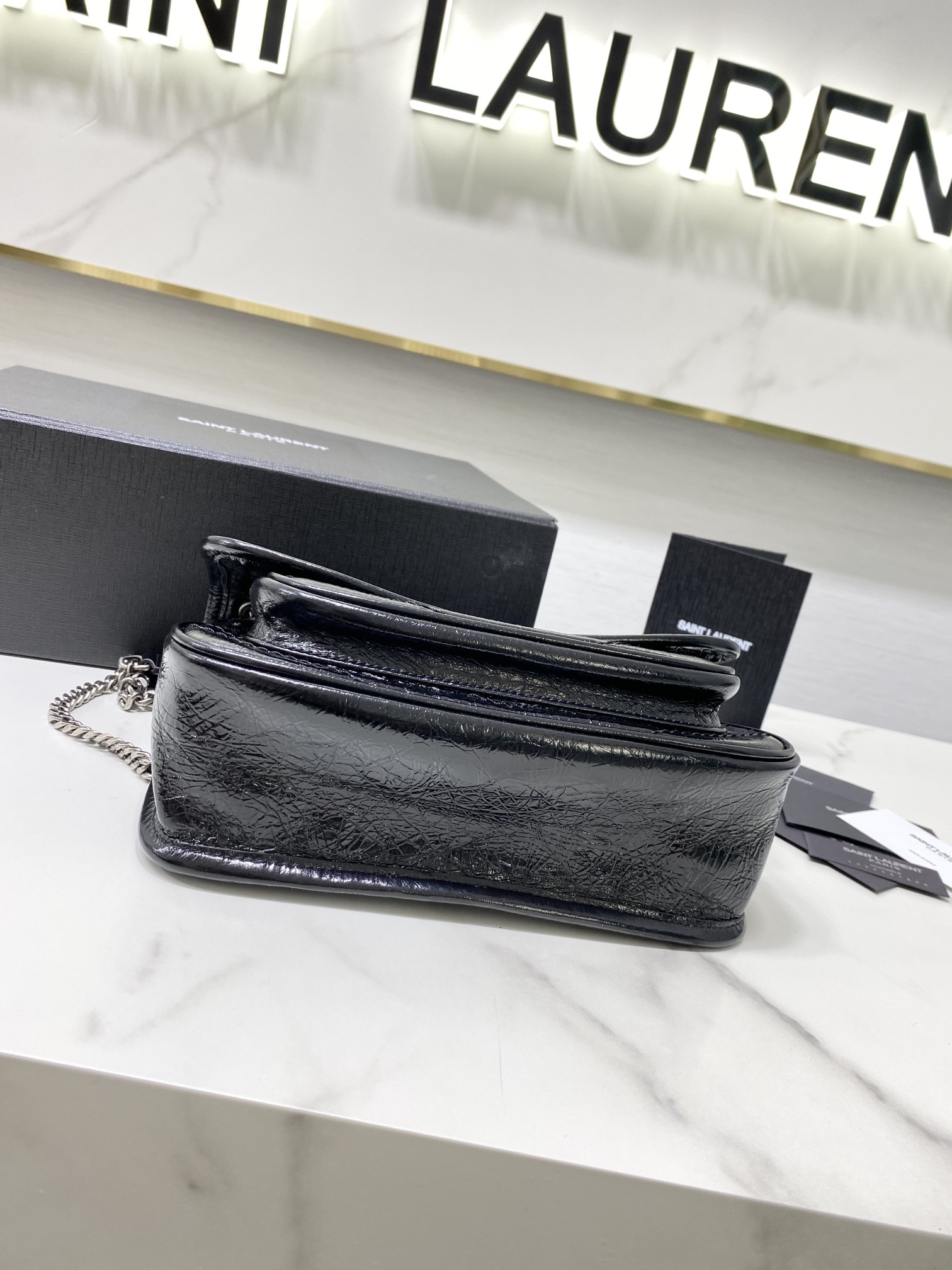 Bagsaaa Y51 Niki Baby In Vintage Letaher Black - 22x16x12cm