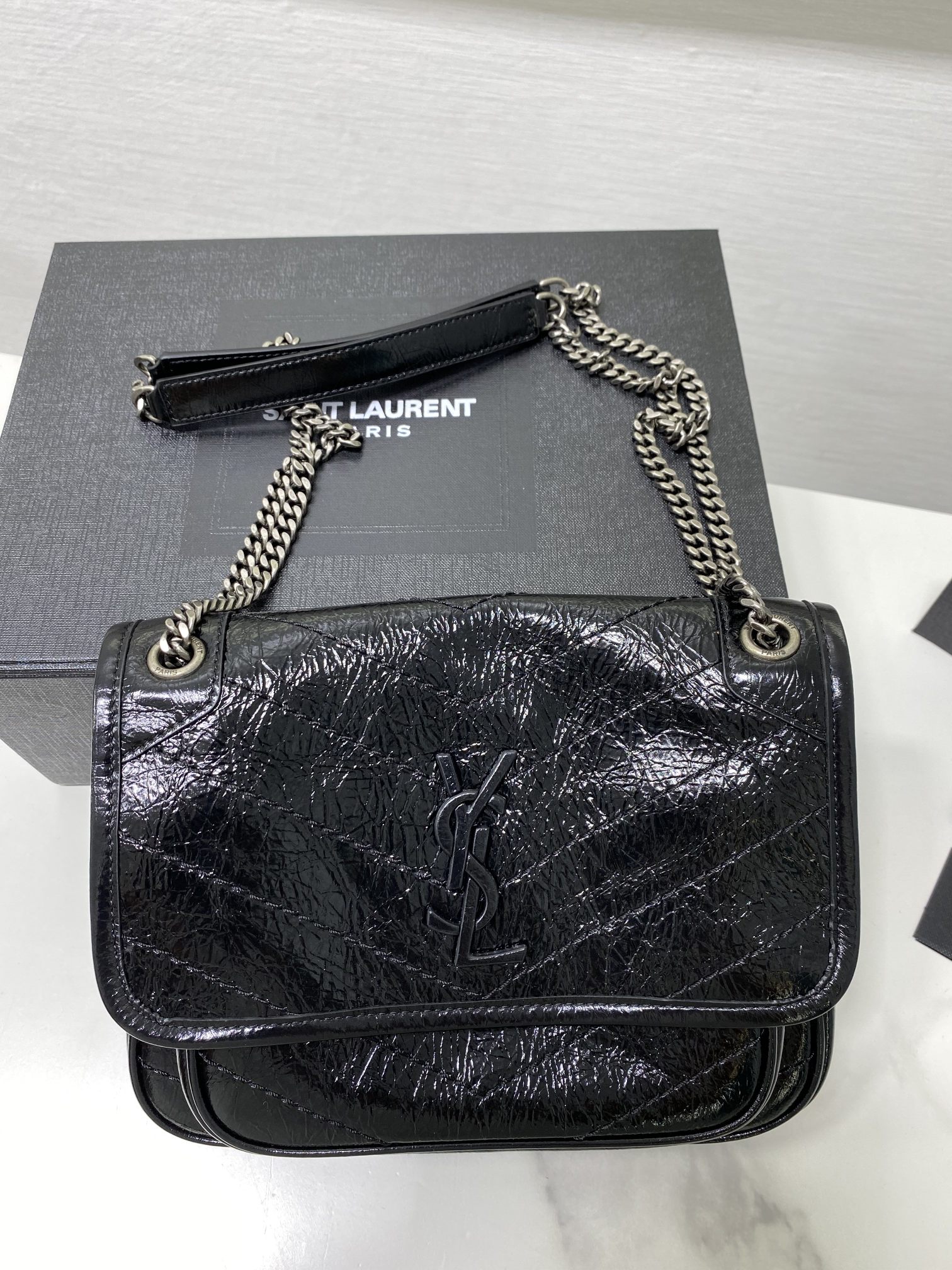 Bagsaaa Y51 Niki Baby In Vintage Letaher Black - 22x16x12cm
