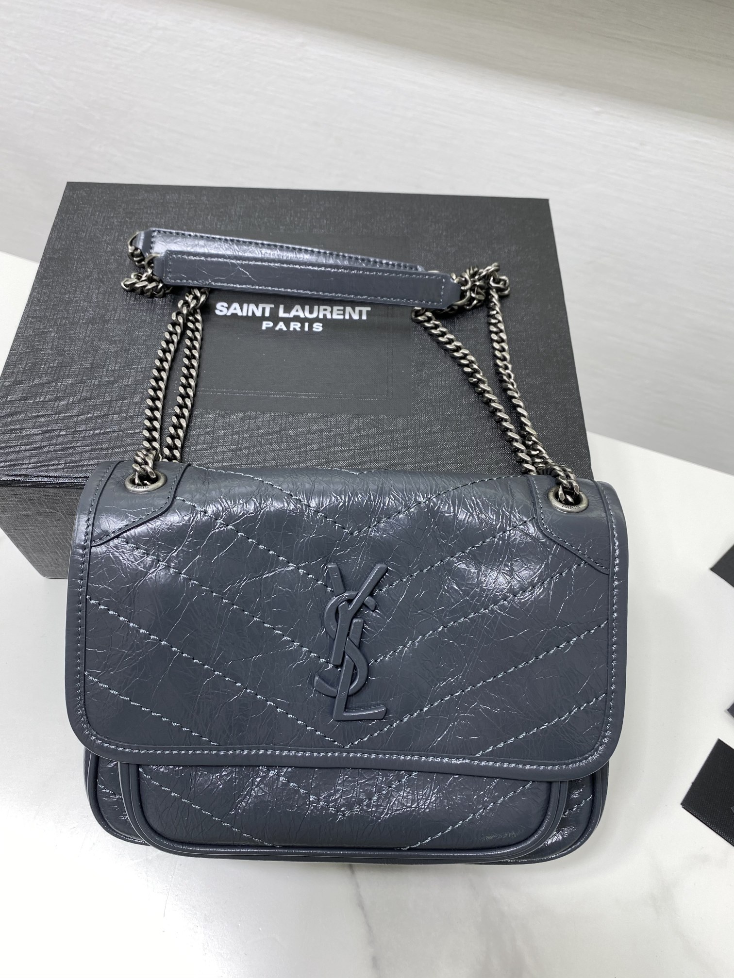 Bagsaaa Y51 Niki Baby In Vintage Letaher Grey - 22x16x12cm