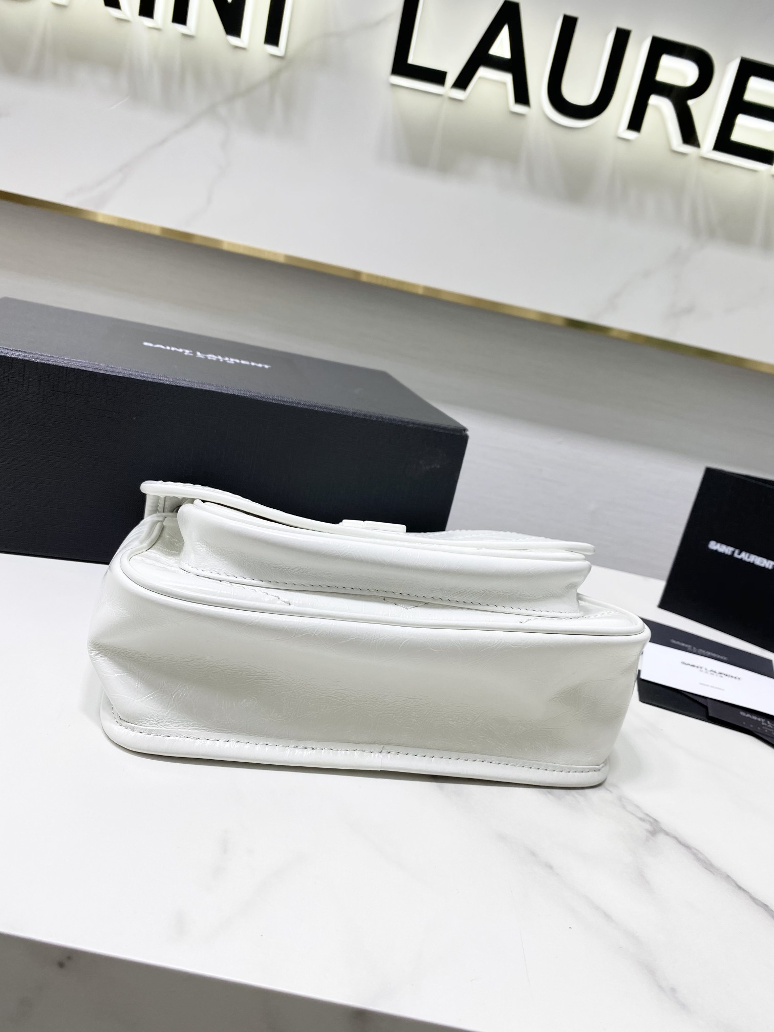 Bagsaaa Y51 Niki Baby In Vintage Letaher White - 22x16x12cm
