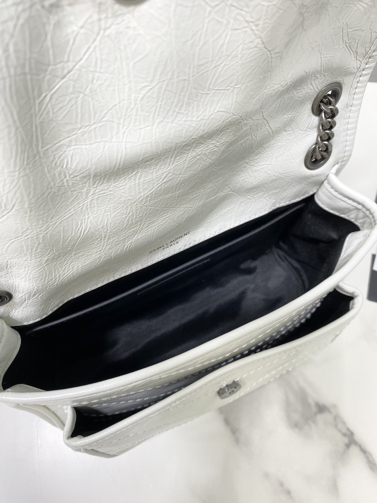 Bagsaaa Y51 Niki Baby In Vintage Letaher White - 22x16x12cm