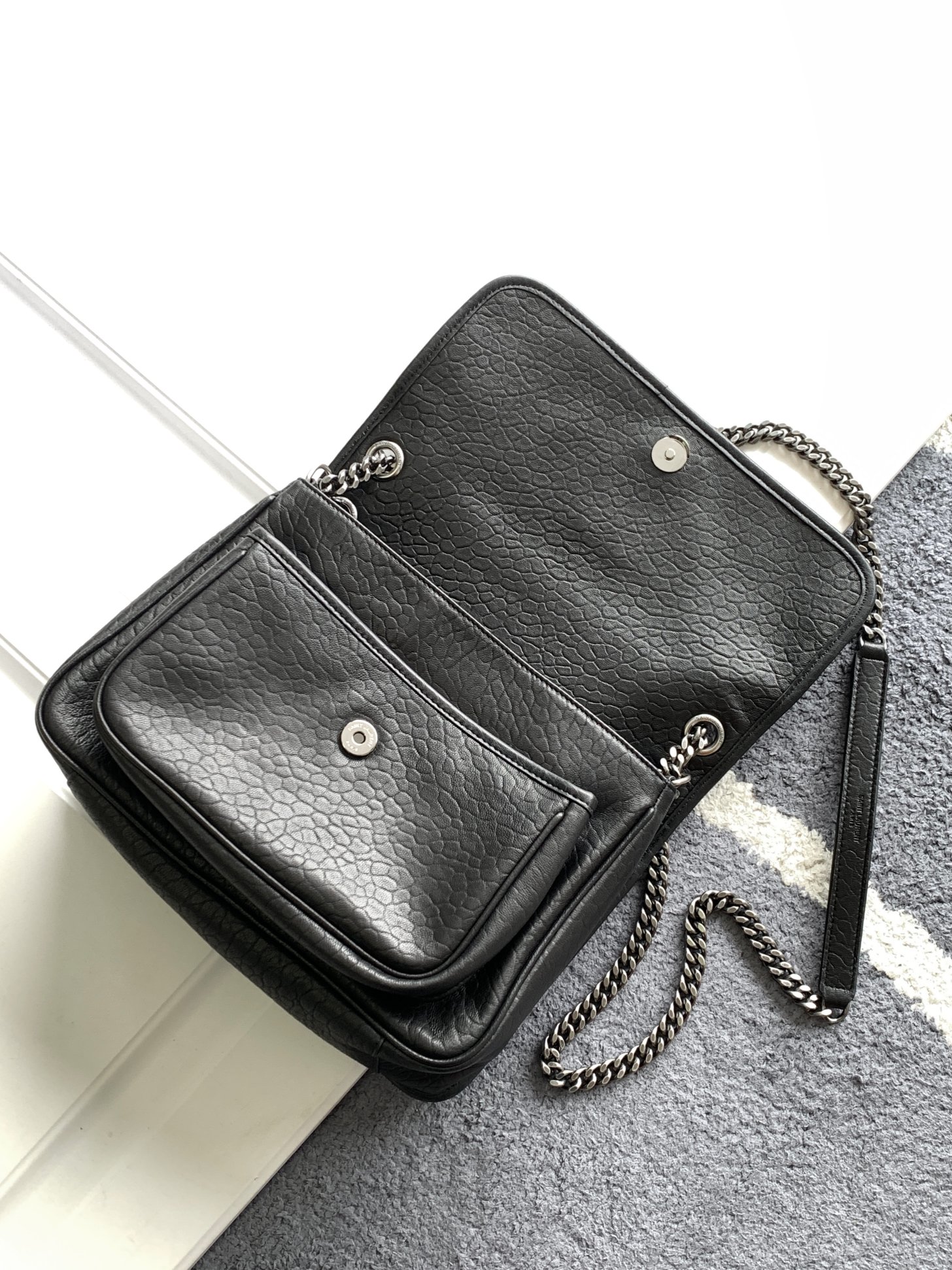 Bagsaaa Y51 Medium Niki Grained Lambskin Leather In Black - 28X20X8.5CM