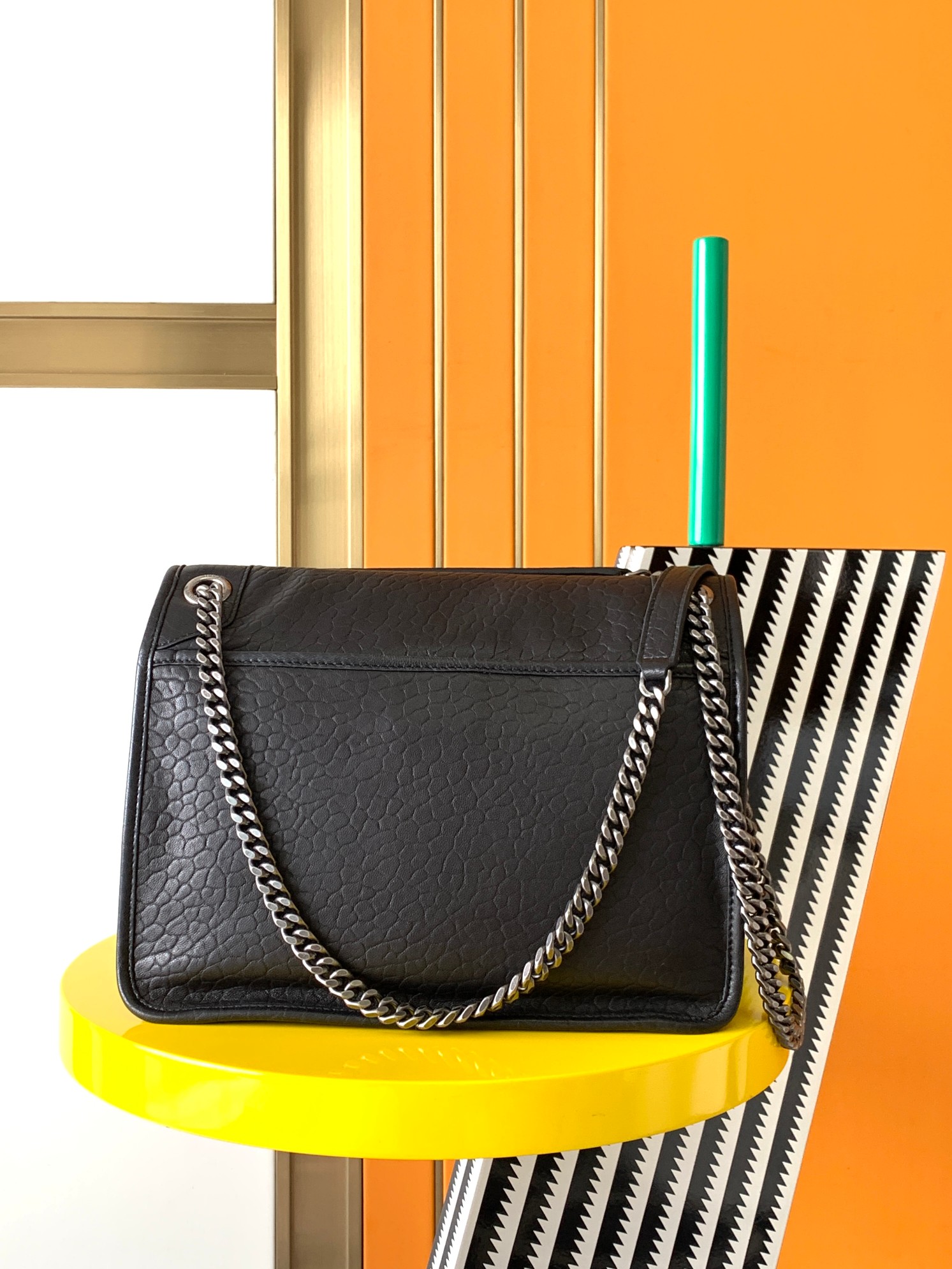 Bagsaaa Y51 Medium Niki Grained Lambskin Leather In Black - 28X20X8.5CM