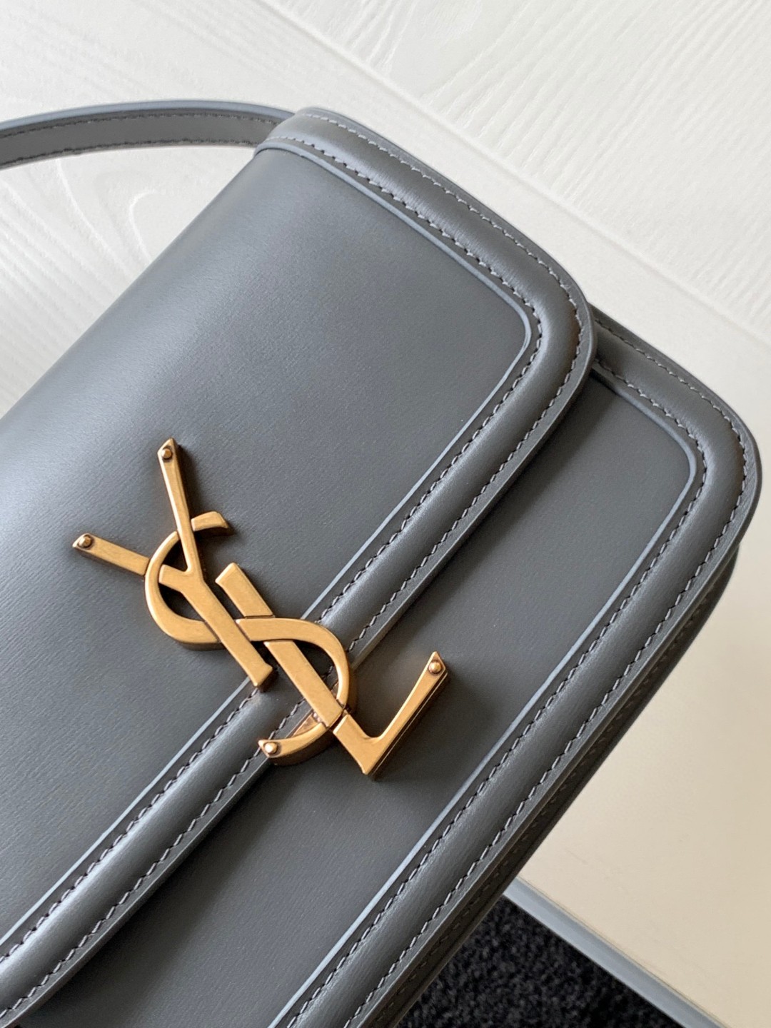 Bagsaaa Y51 Solferino Small Satchel in box grey leather - 19 X 13 X 5 CM