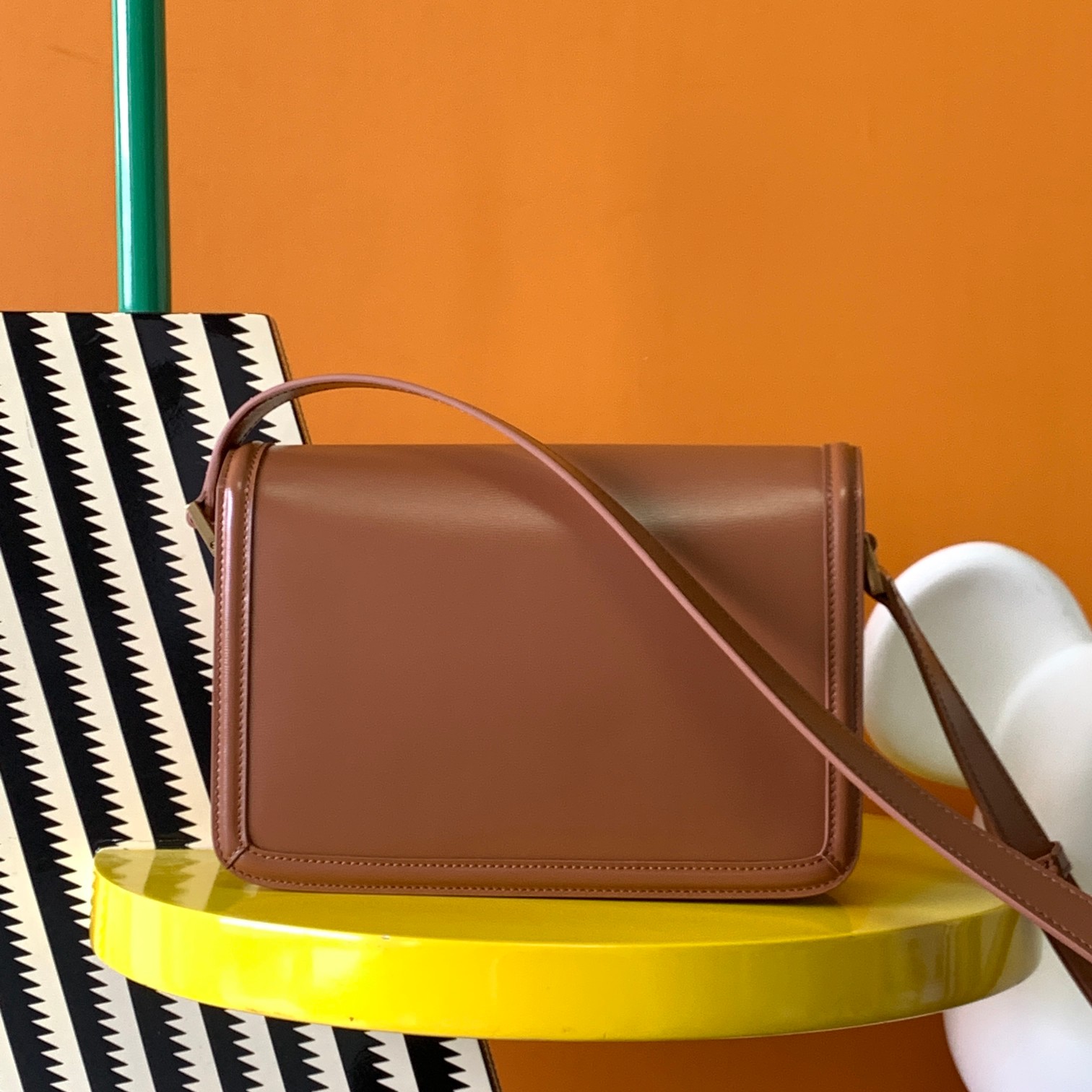 Bagsaaa Y51 Solferino Medium Satchel in box brown leather - 23 X 16 X 6 CM