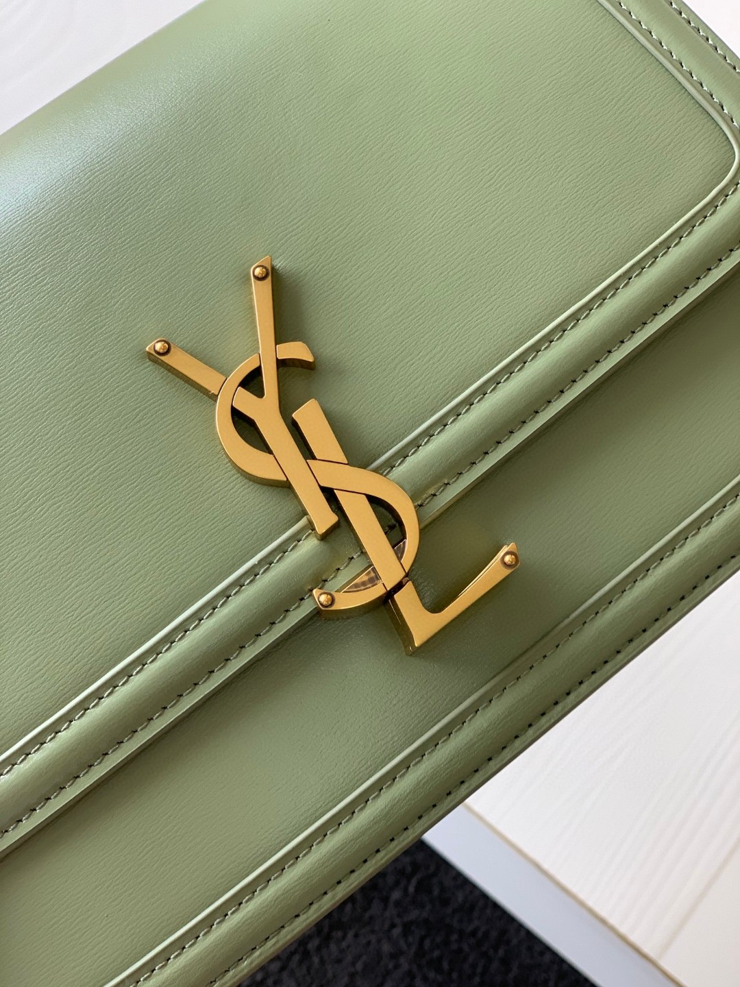 Bagsaaa Y51 Solferino Medium Satchel in box green leather - 23 X 16 X 6 CM
