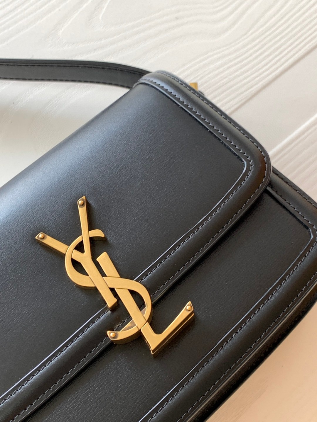 Bagsaaa Y51 Solferino Small Satchel in box black leather gold hardware - 19 X 13 X 5 CM