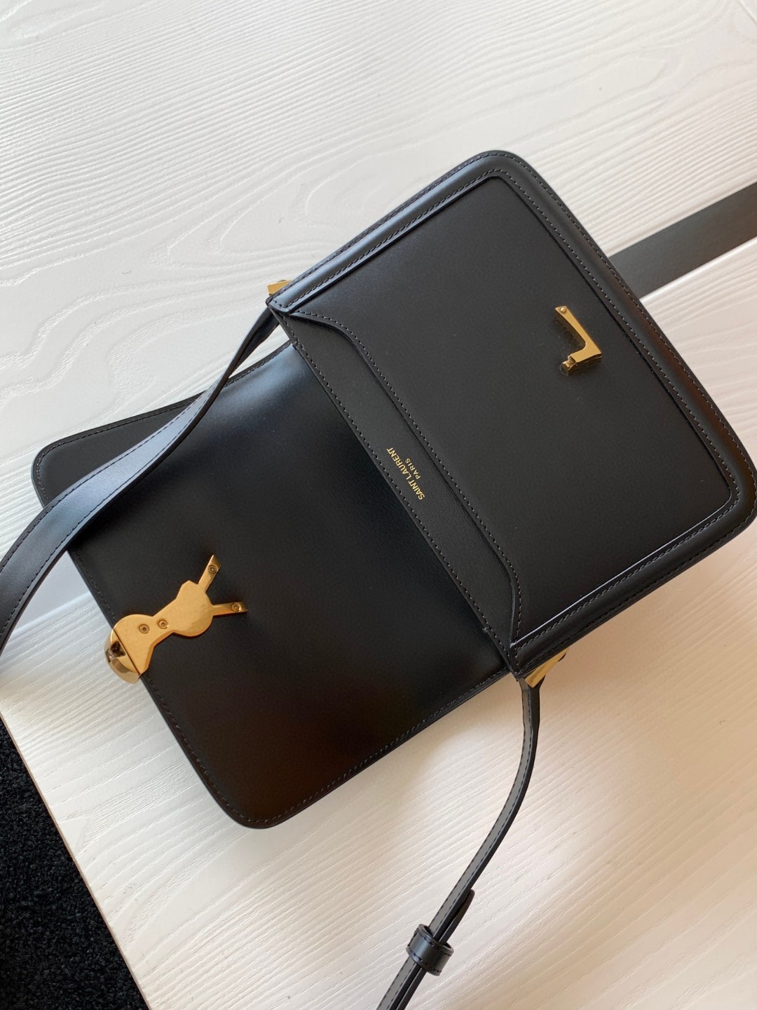 Bagsaaa Y51 Solferino Small Satchel in box black leather gold hardware - 19 X 13 X 5 CM