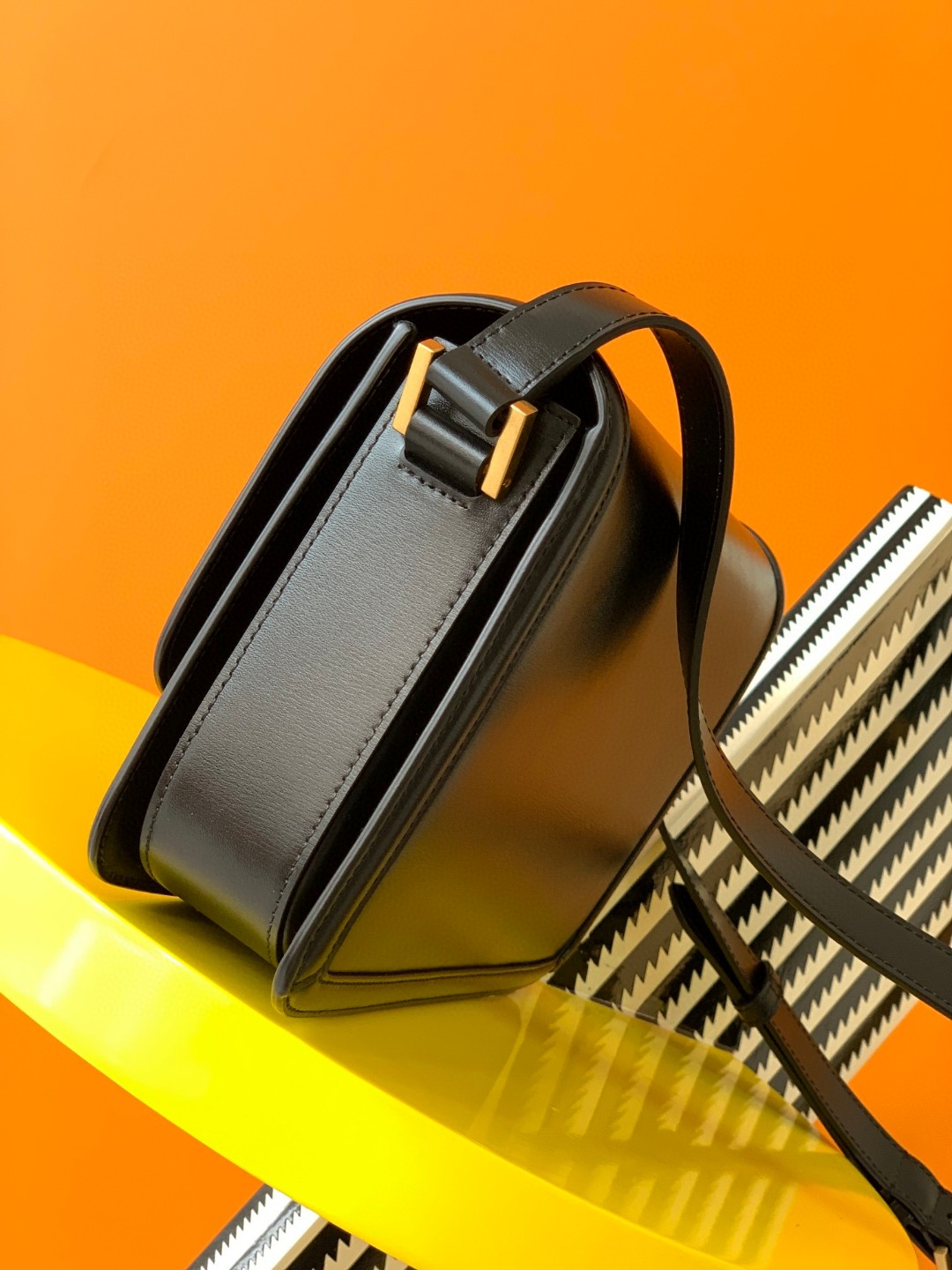 Bagsaaa Y51 Solferino Medium Satchel in box black leather gold hardware - 23 X 16 X 6 CM