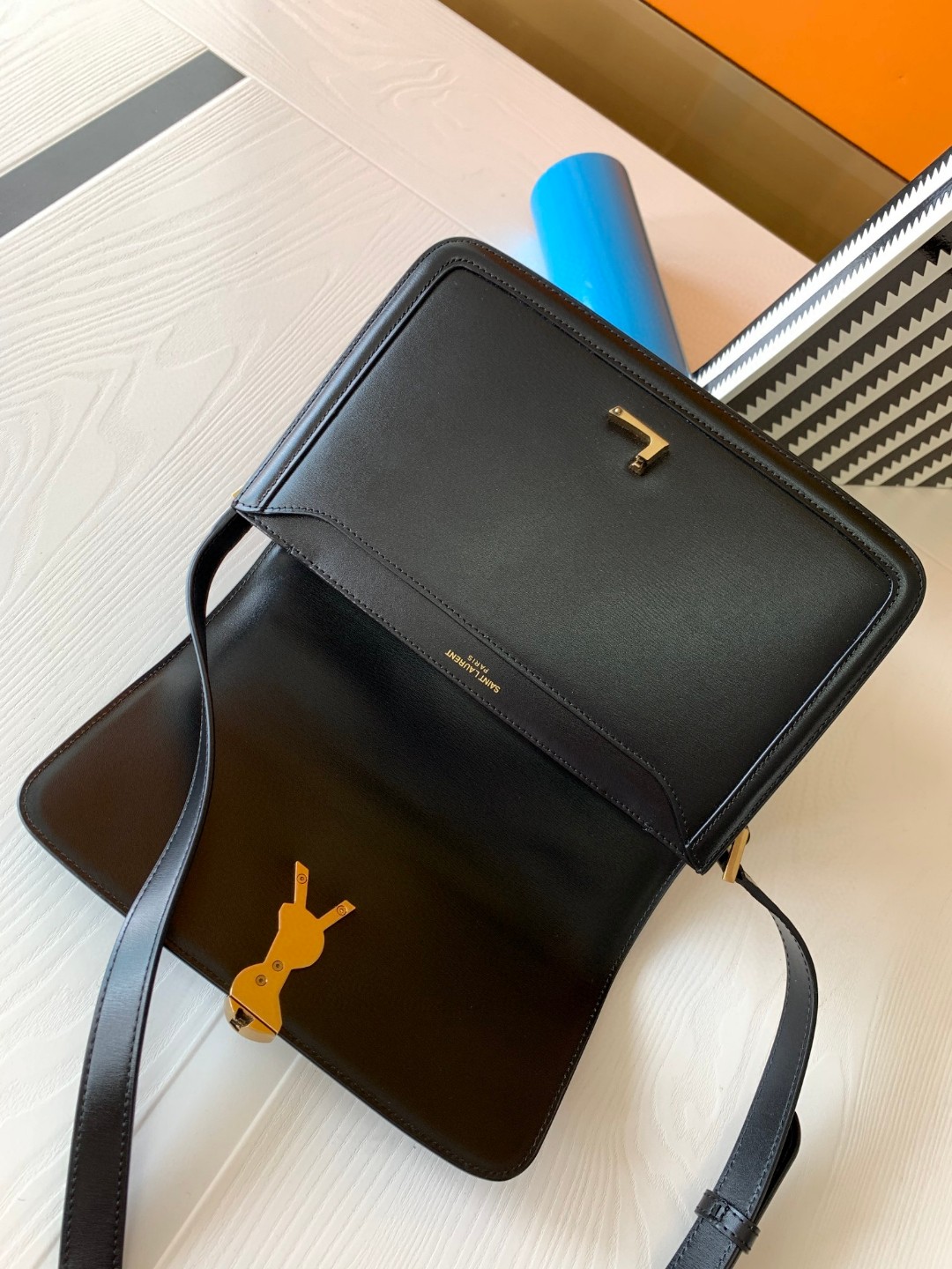 Bagsaaa Y51 Solferino Medium Satchel in box black leather gold hardware - 23 X 16 X 6 CM
