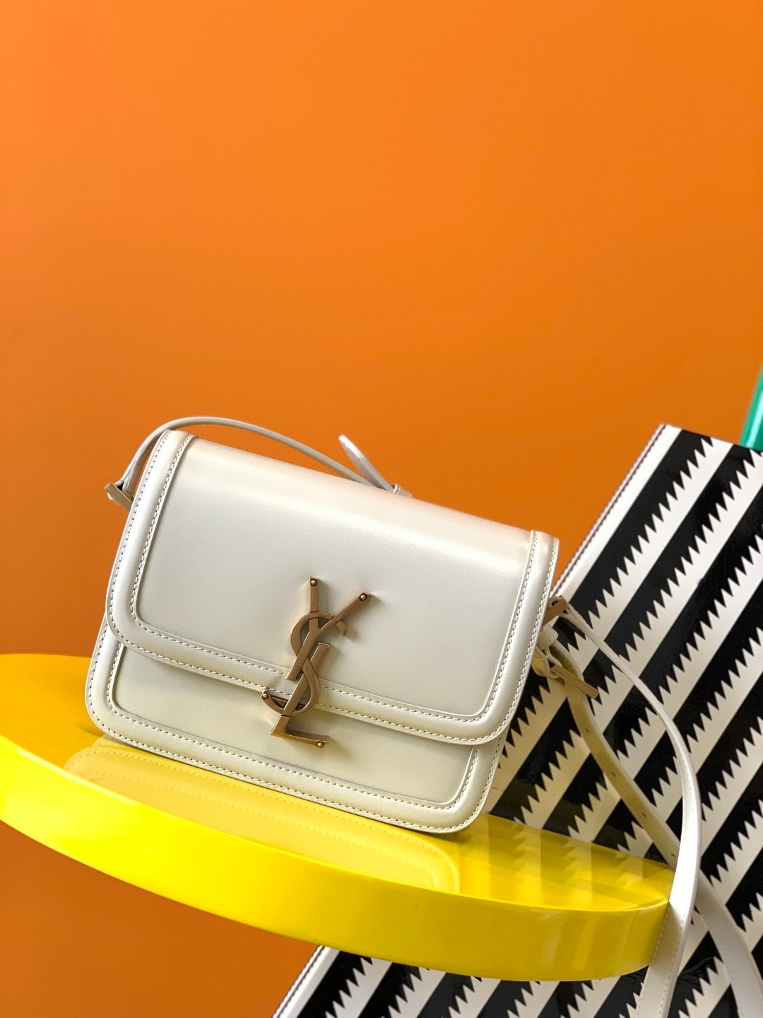Bagsaaa Y51 Solferino Small Satchel in box white leather - 19 X 13 X 5 CM